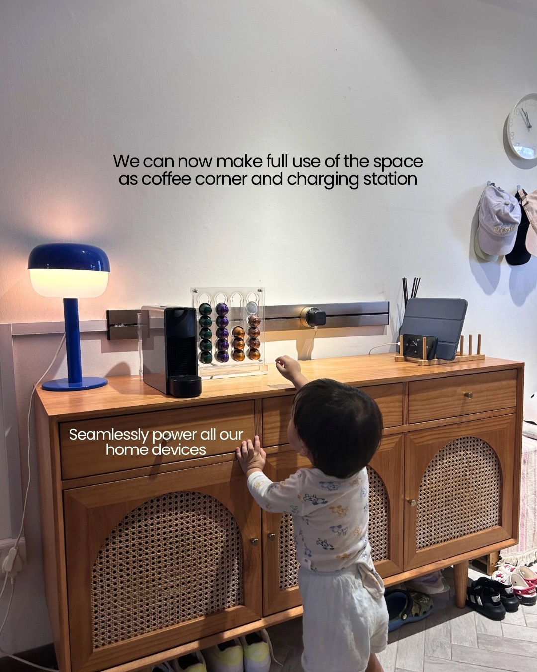 One power track helped us to maximise this space! See how it transform