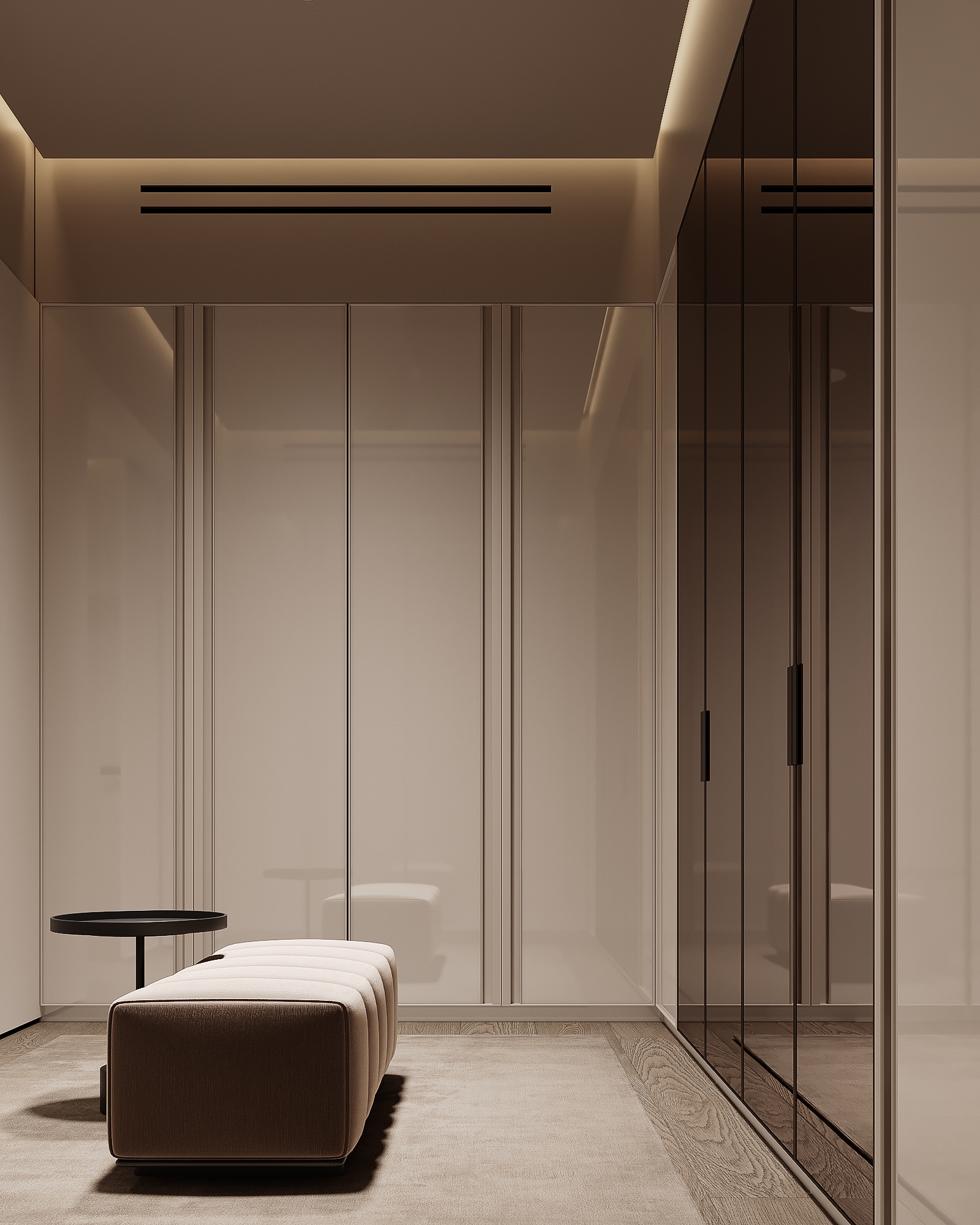 Modern luxury walk in wardrobe design