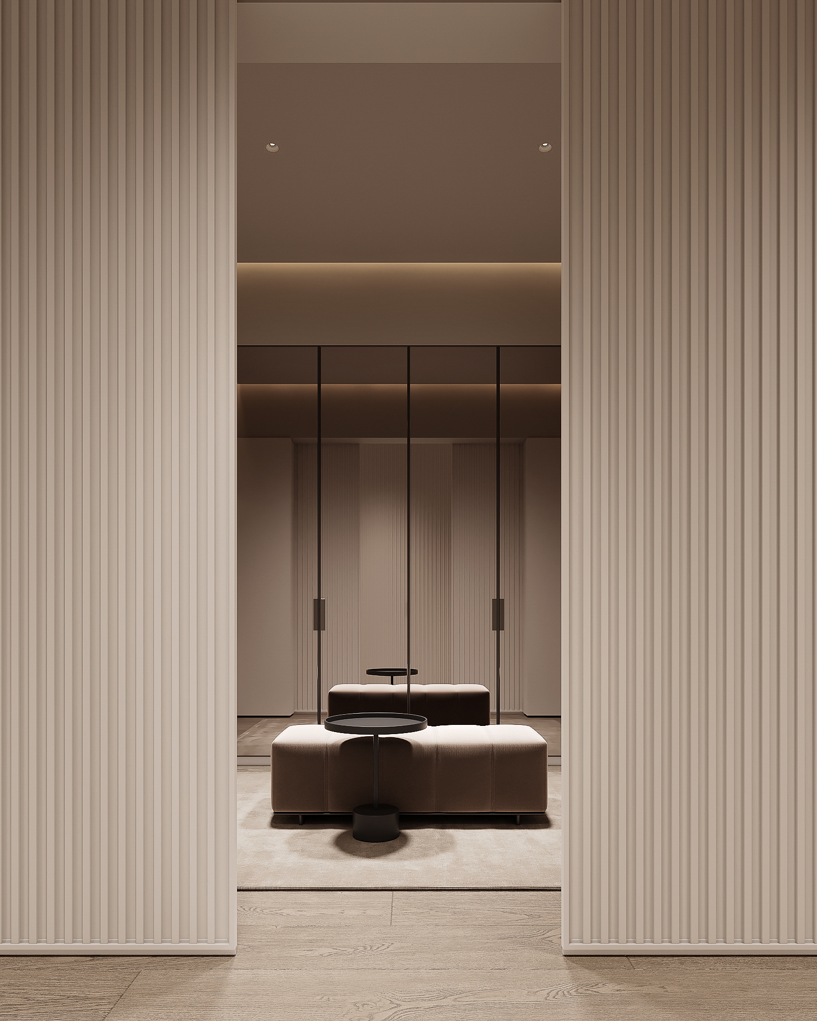 Modern luxury walk in wardrobe design