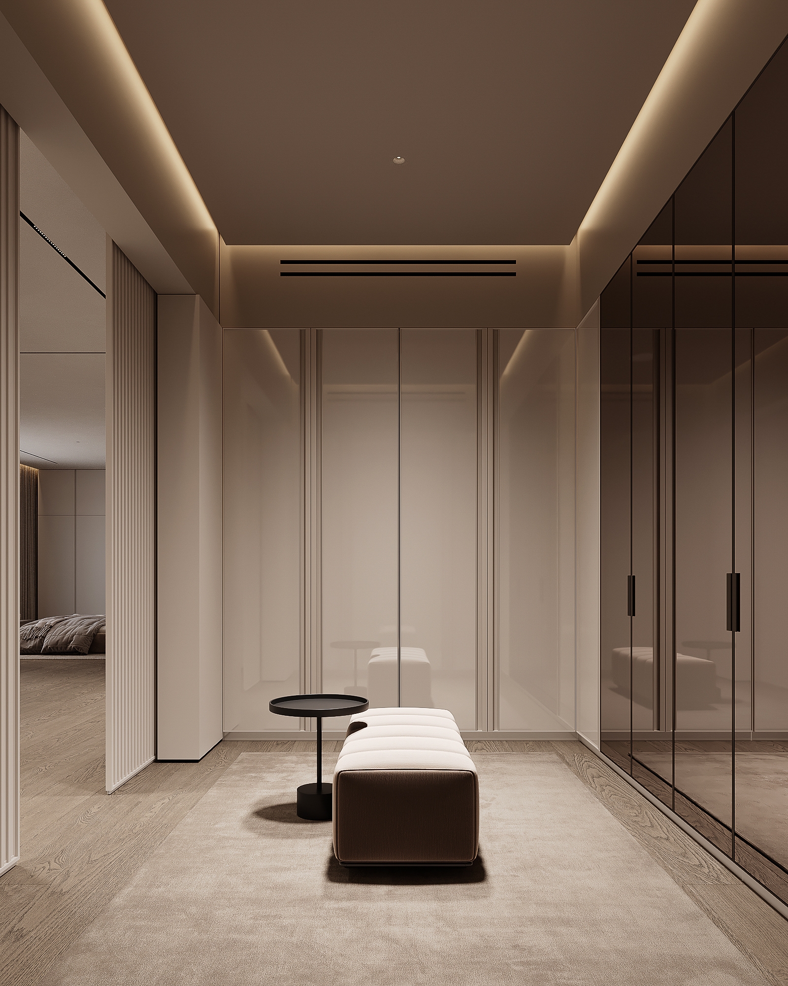 Modern luxury walk in wardrobe design