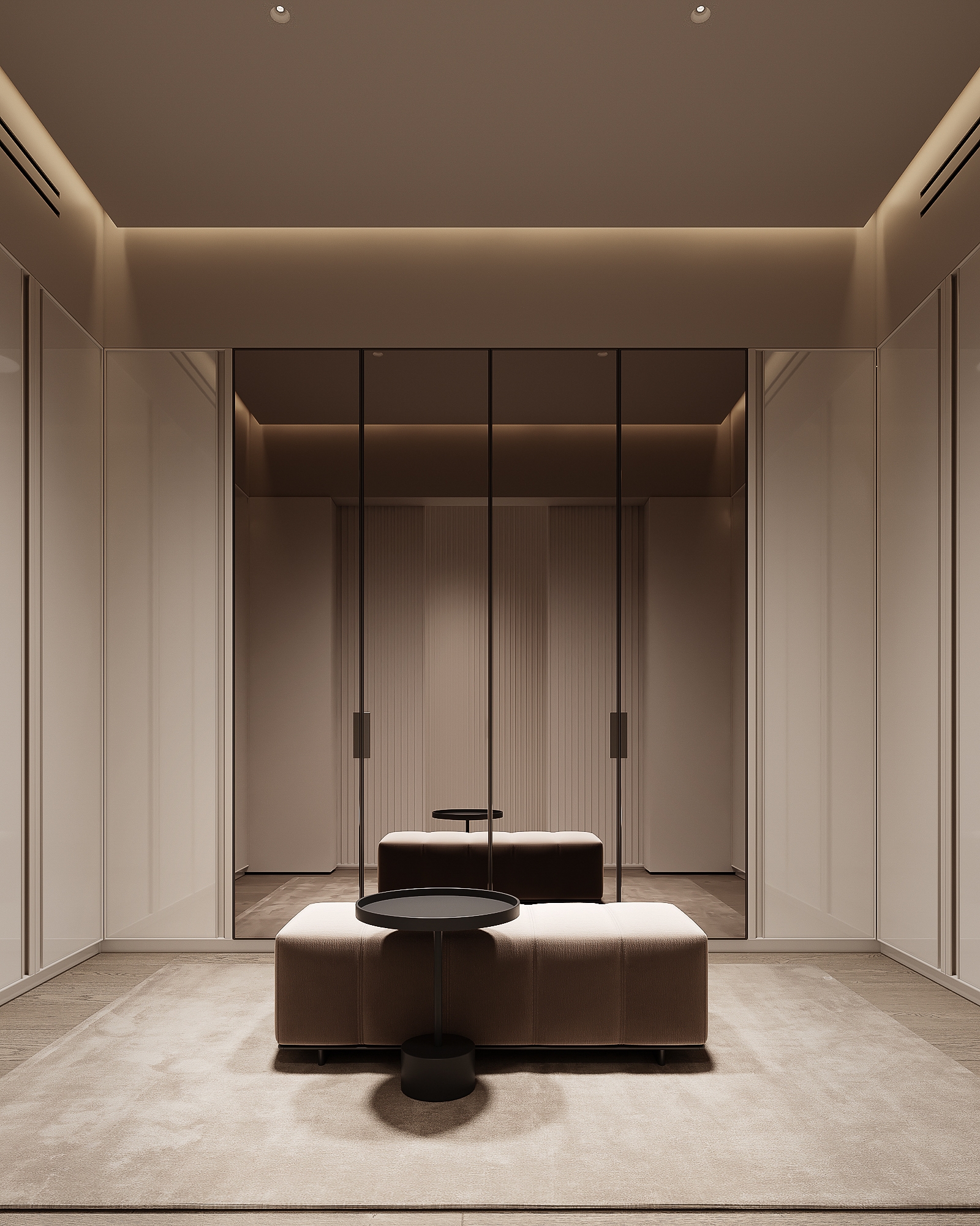 Modern luxury walk in wardrobe design