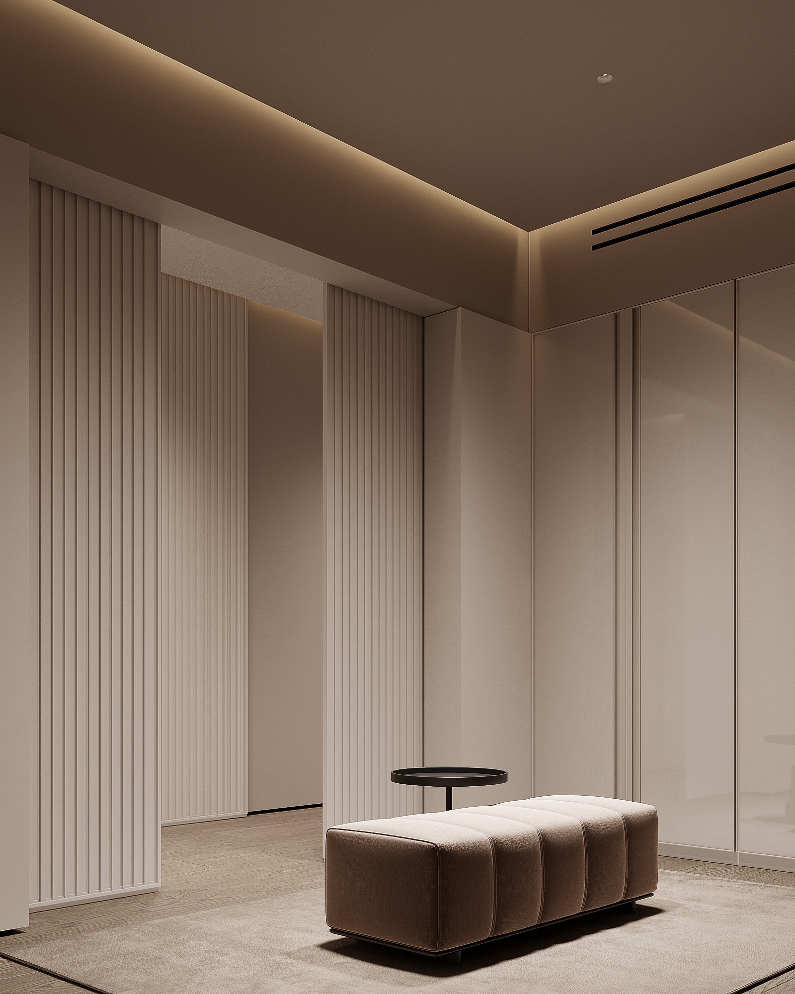 Modern luxury walk in wardrobe design