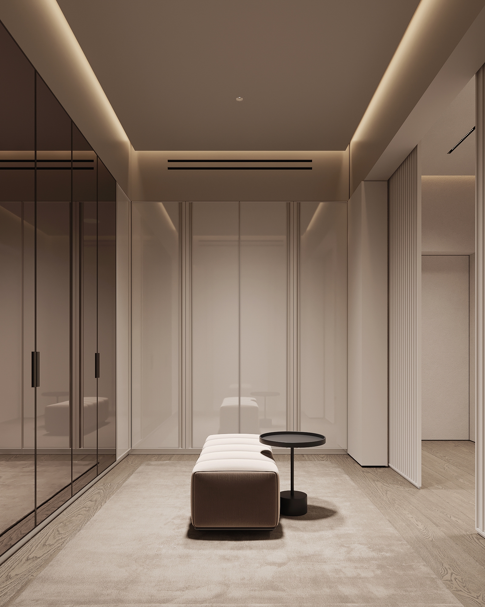 Modern luxury walk in wardrobe design