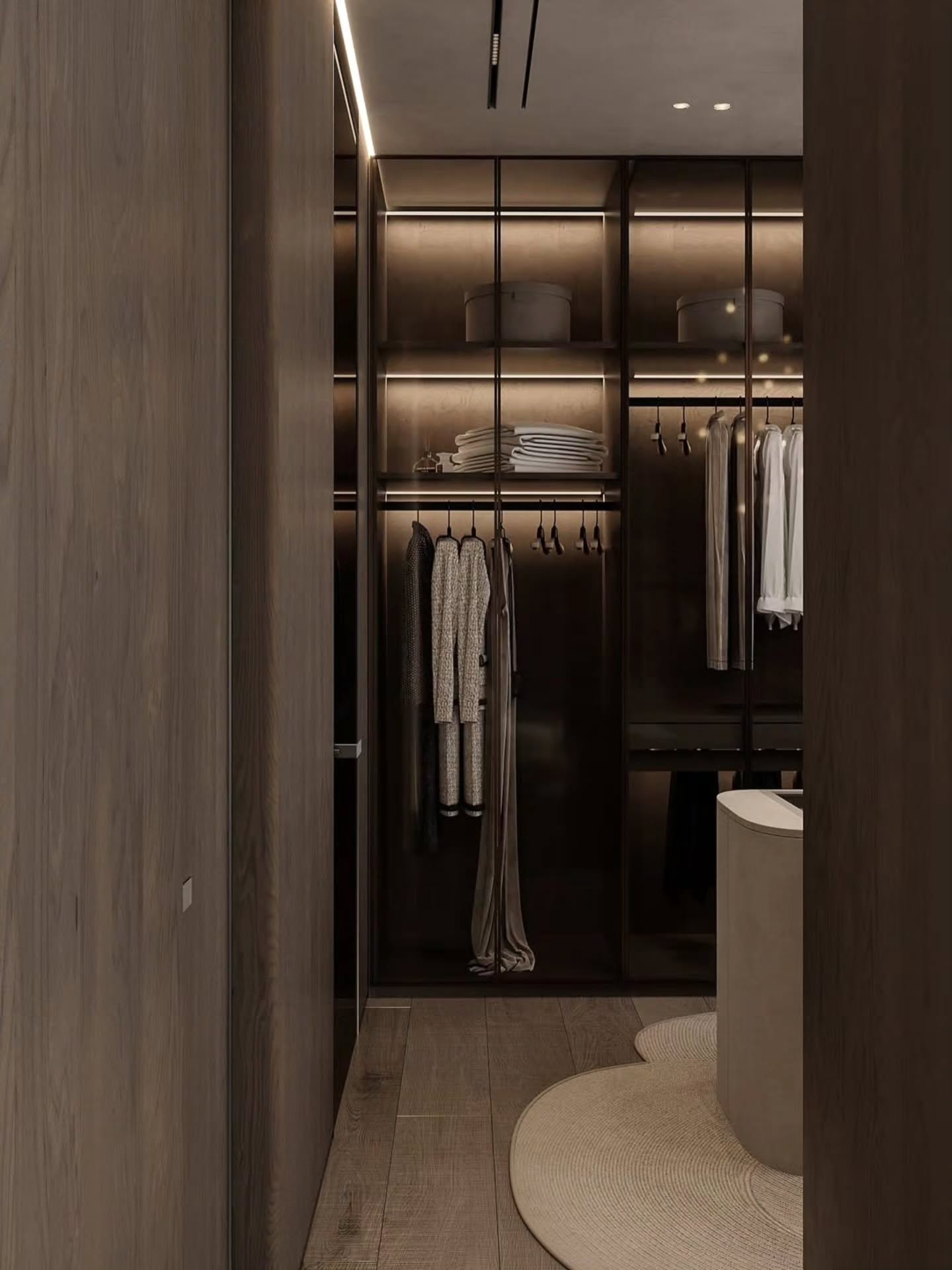 Luxurious walk in wardrobe design