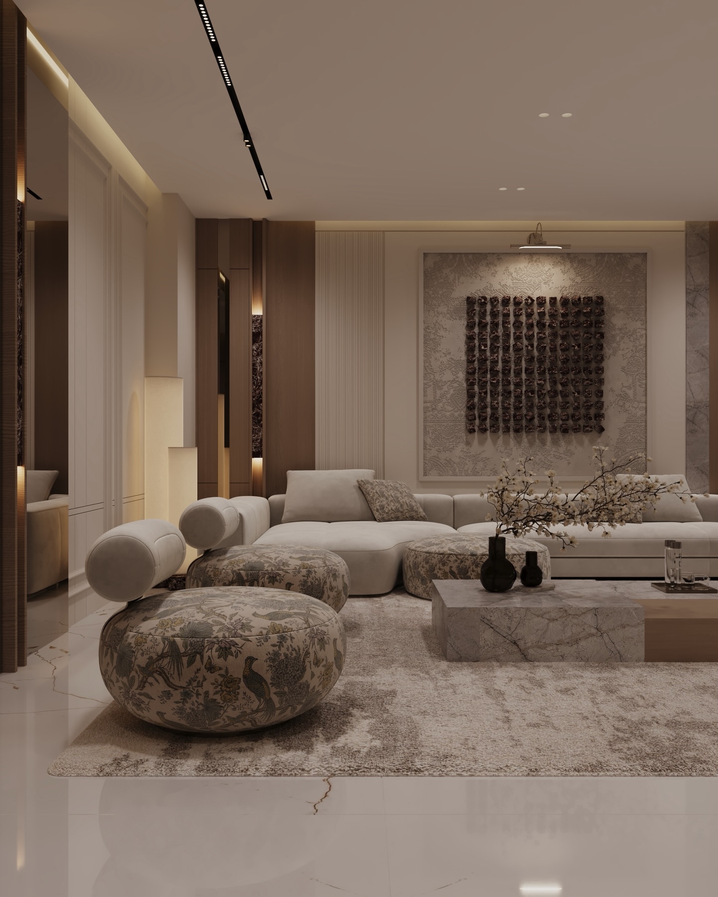 Ultra luxurious living room interior