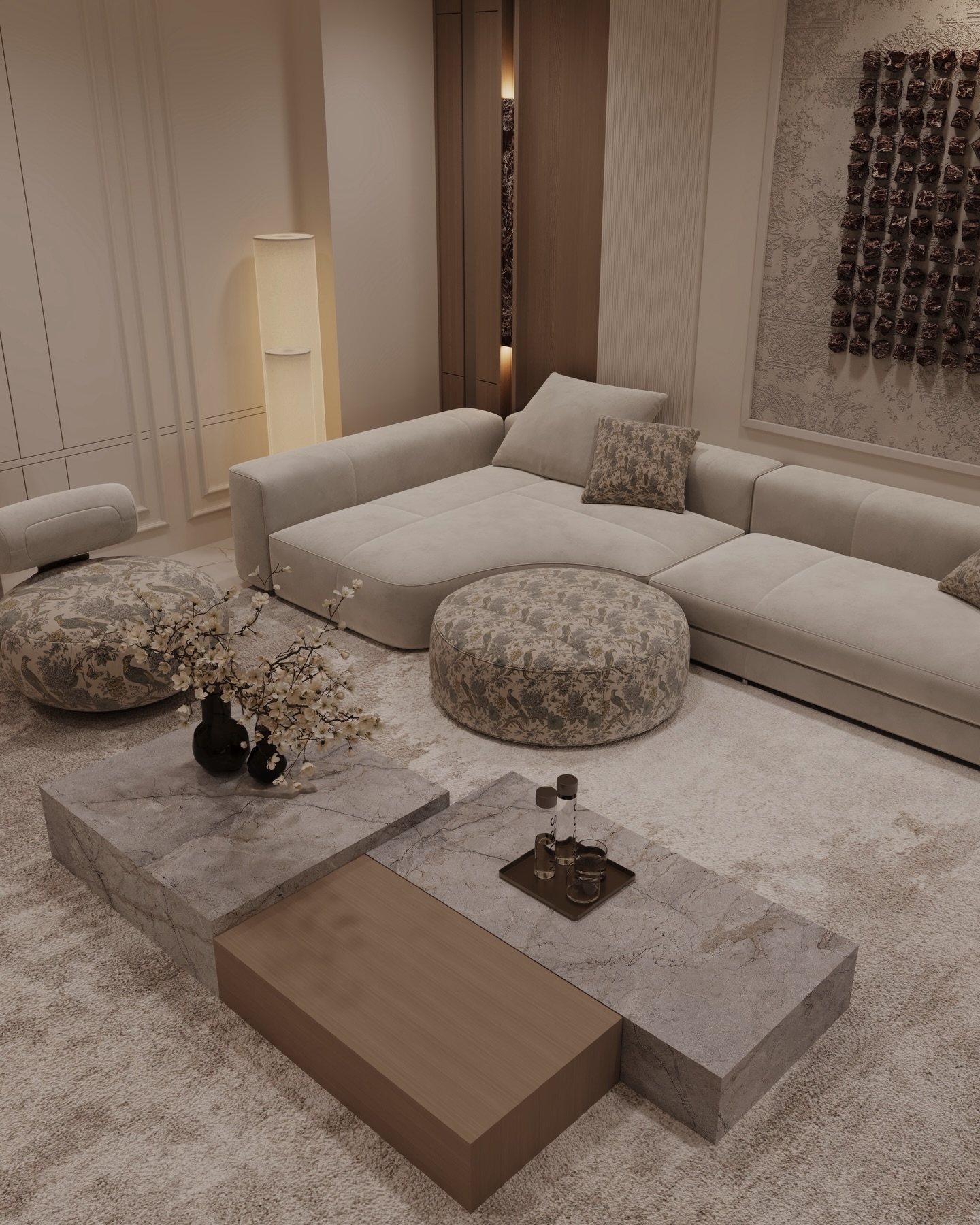 Ultra luxurious living room interior