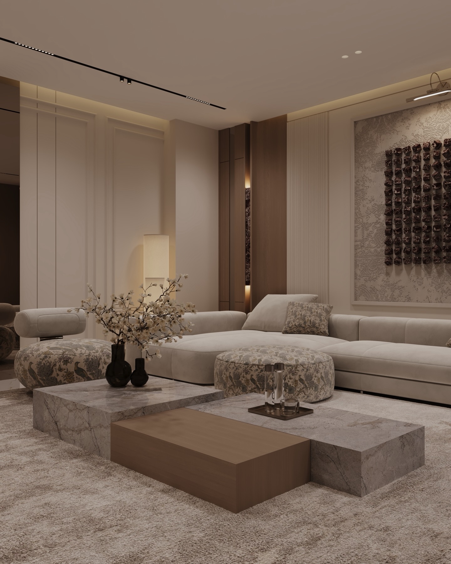 Ultra luxurious living room interior