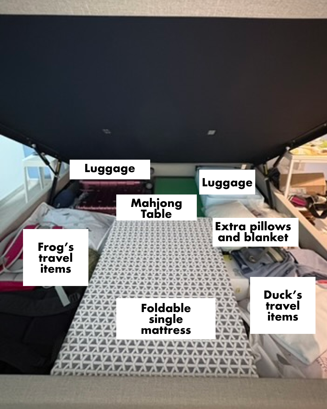 Skeletons in the closet? Nope, they're all under our bed.
