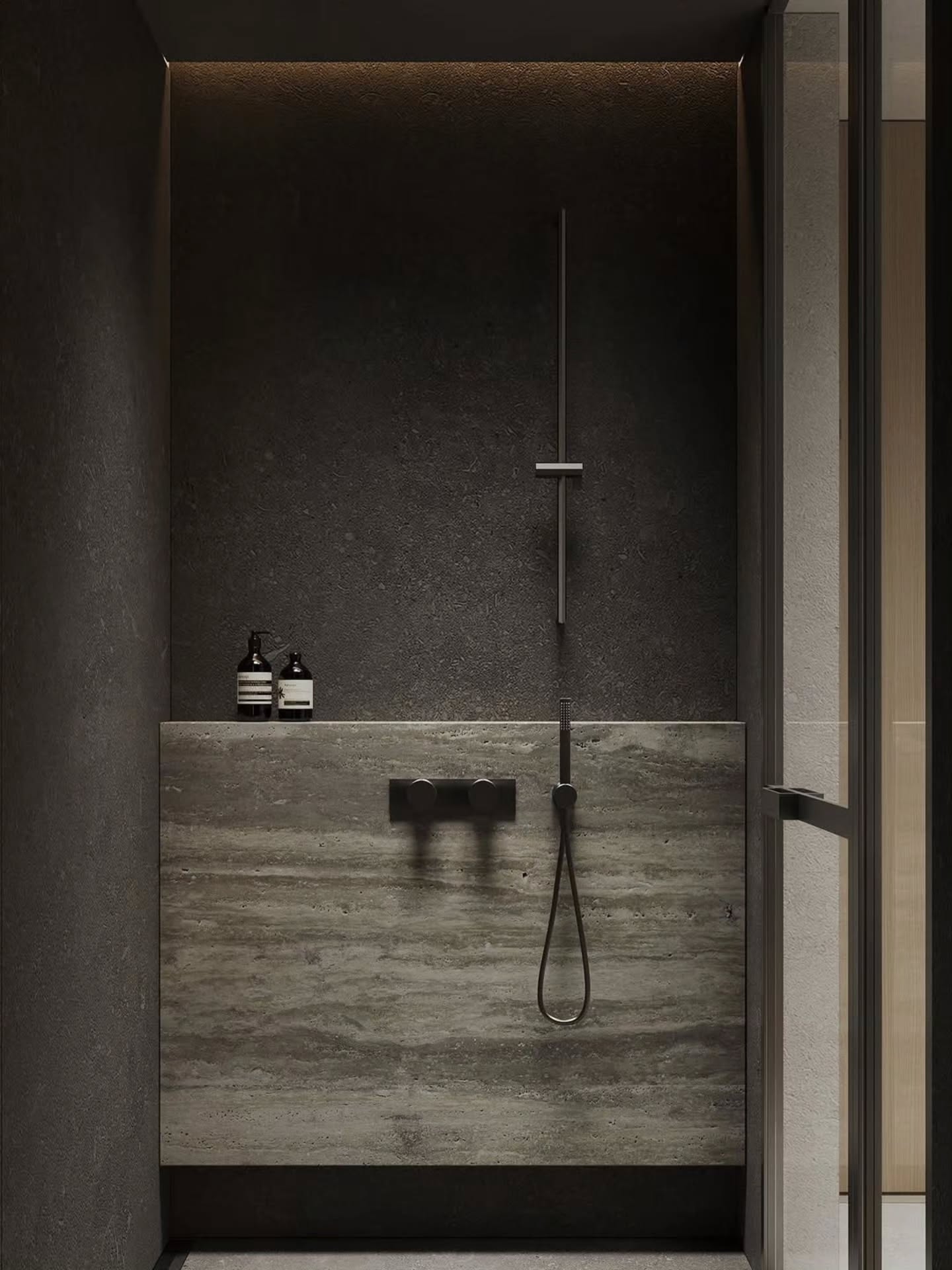 Ultra luxurious shower and sink vanity design