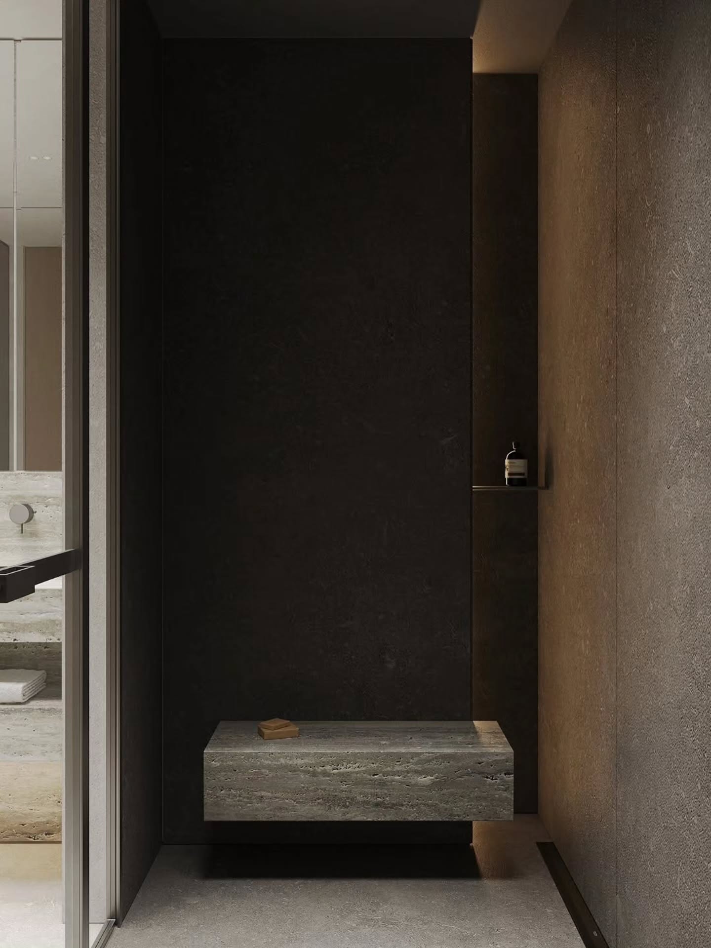 Ultra luxurious shower and sink vanity design