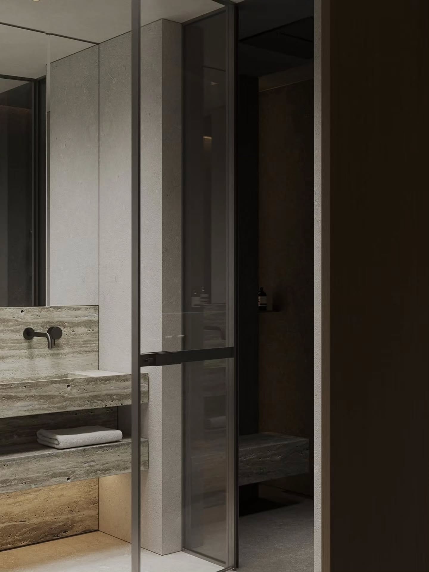 Ultra luxurious shower and sink vanity design