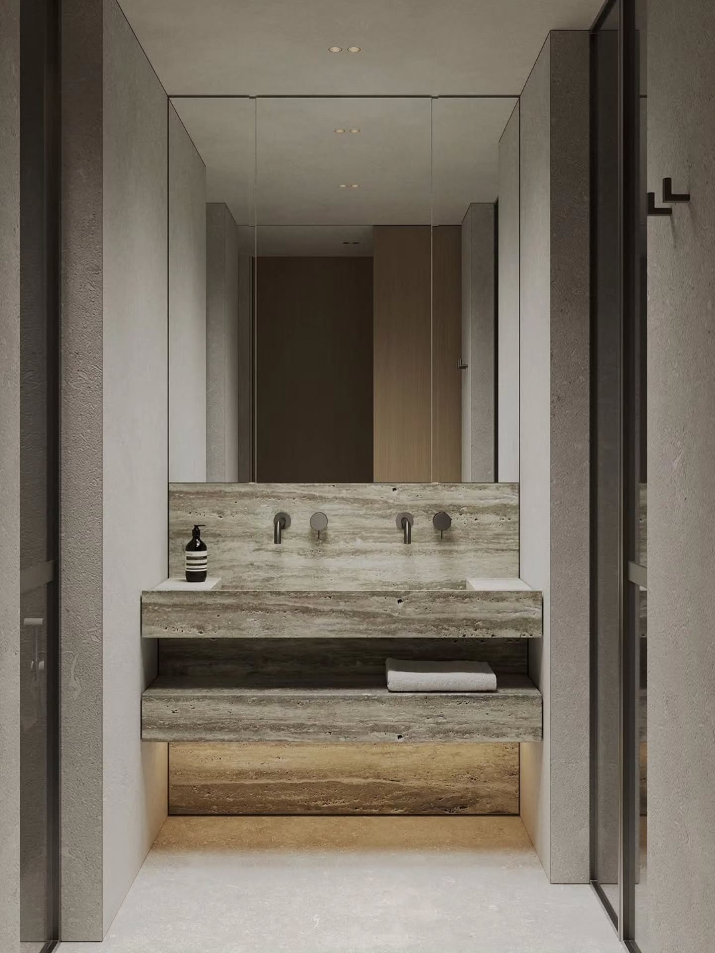Ultra luxurious shower and sink vanity design