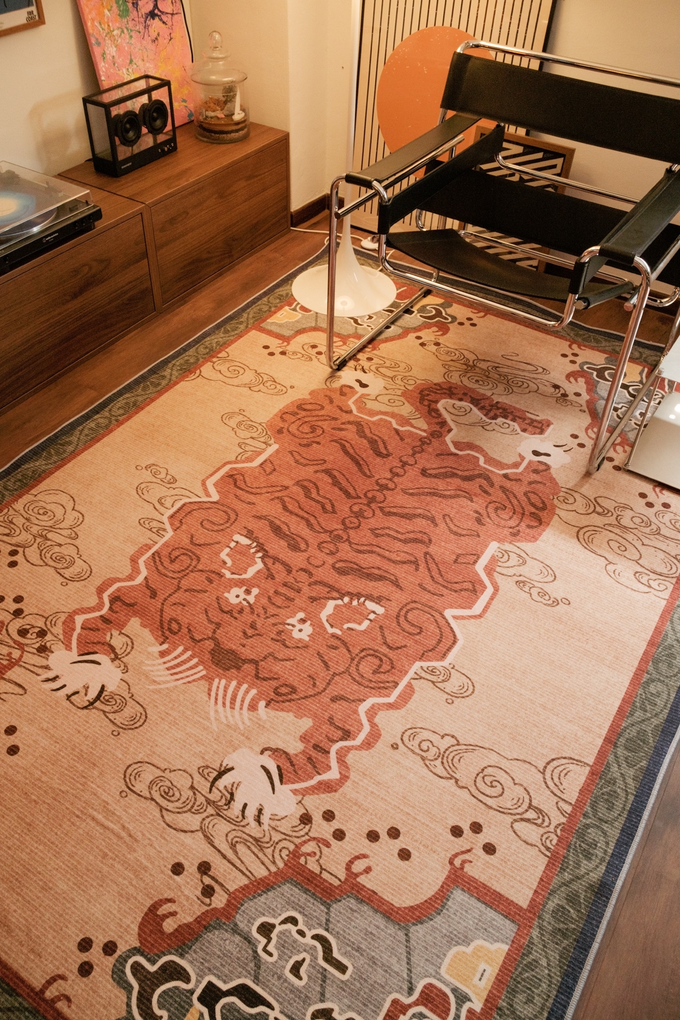 Adding flavour to the space with rugs!