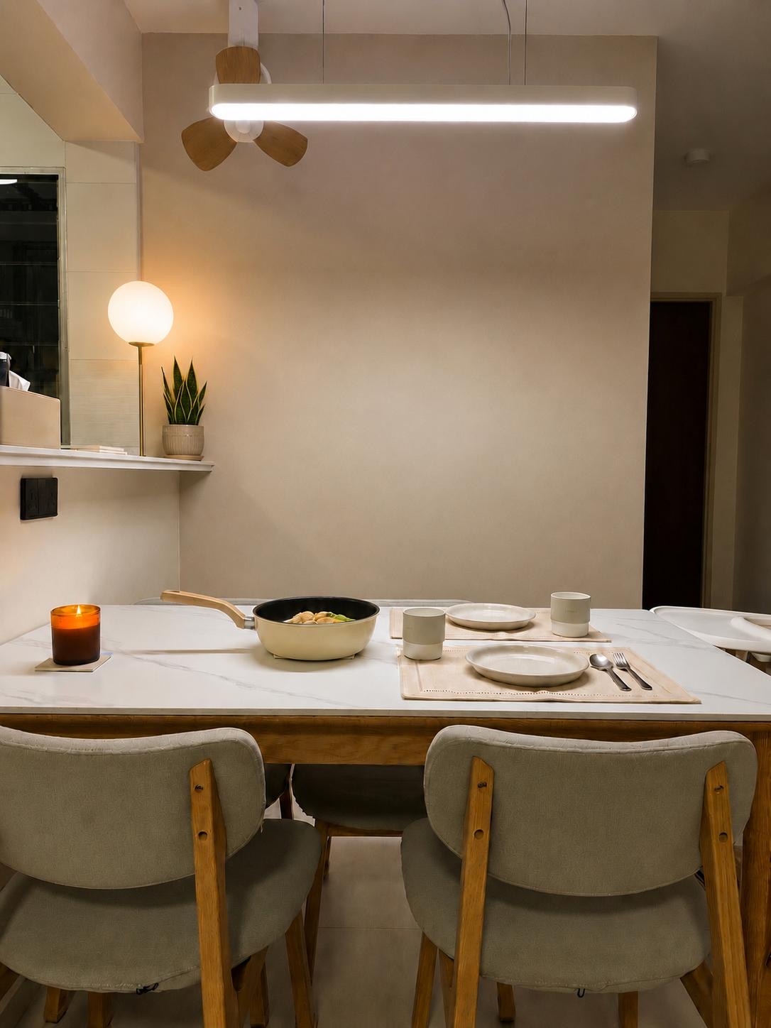 Turning our dining corner into a little home restaurant. 🍽️🤍