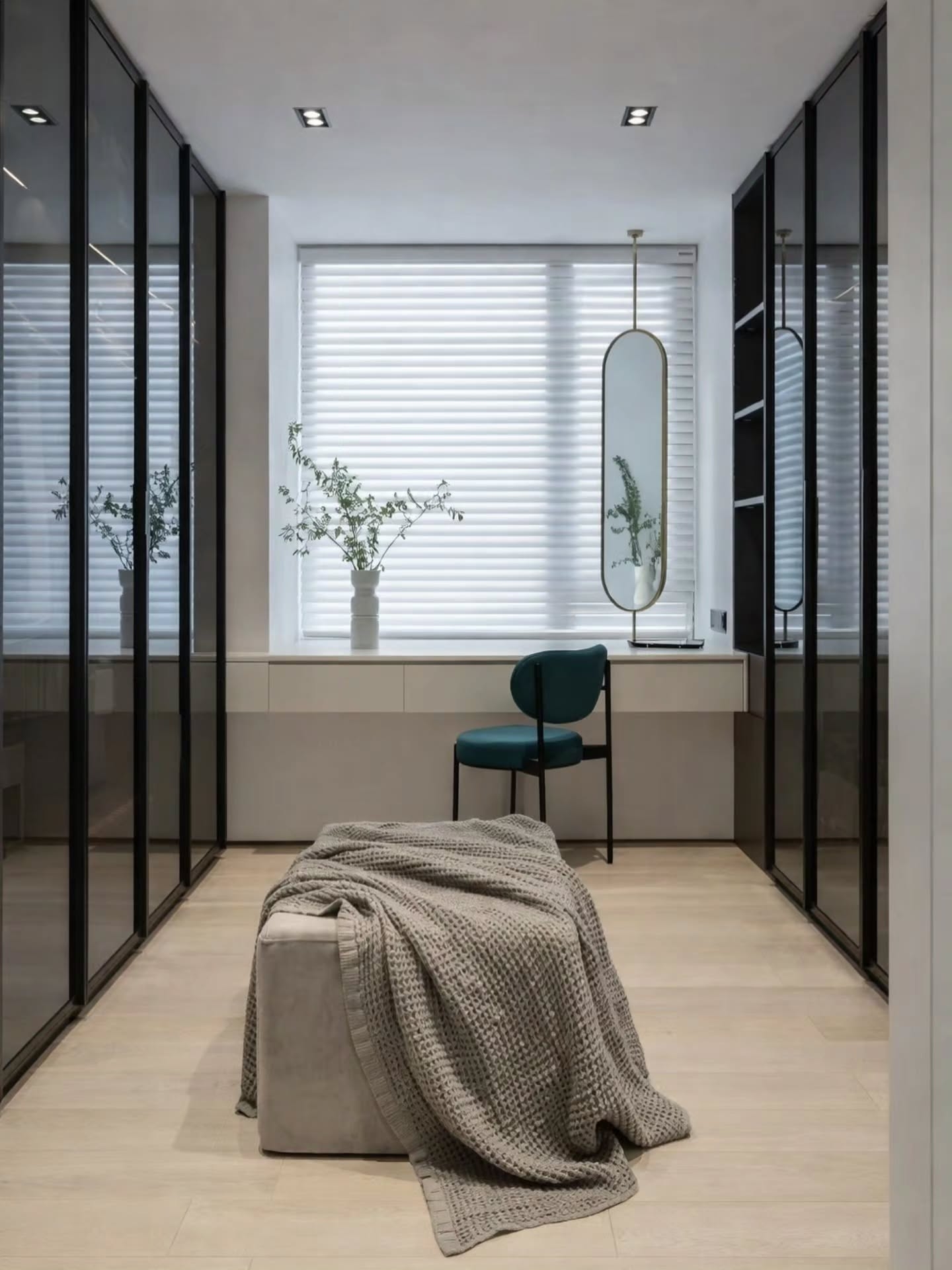 Modern walk in wardrobe design