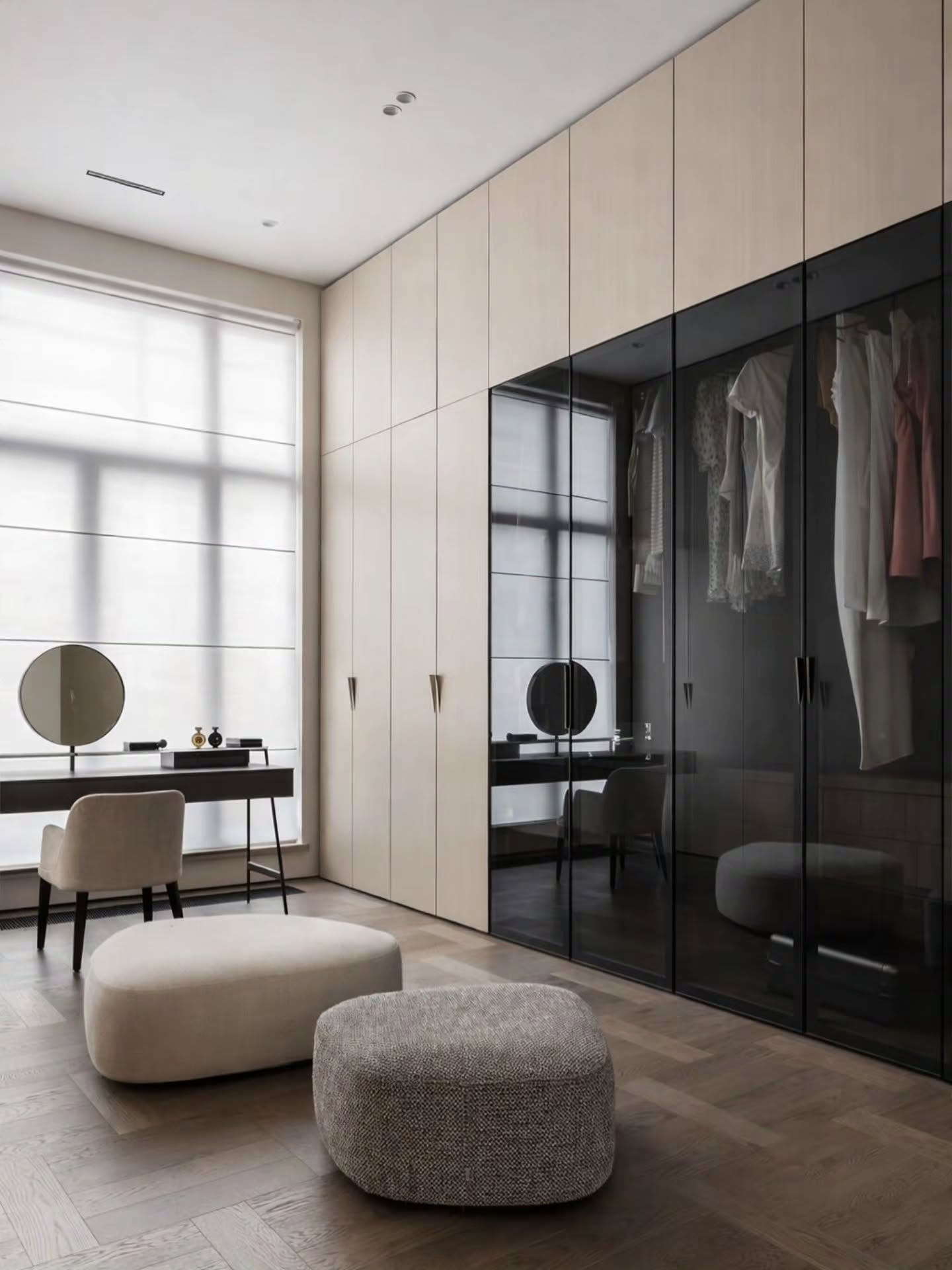 Modern walk in wardrobe design
