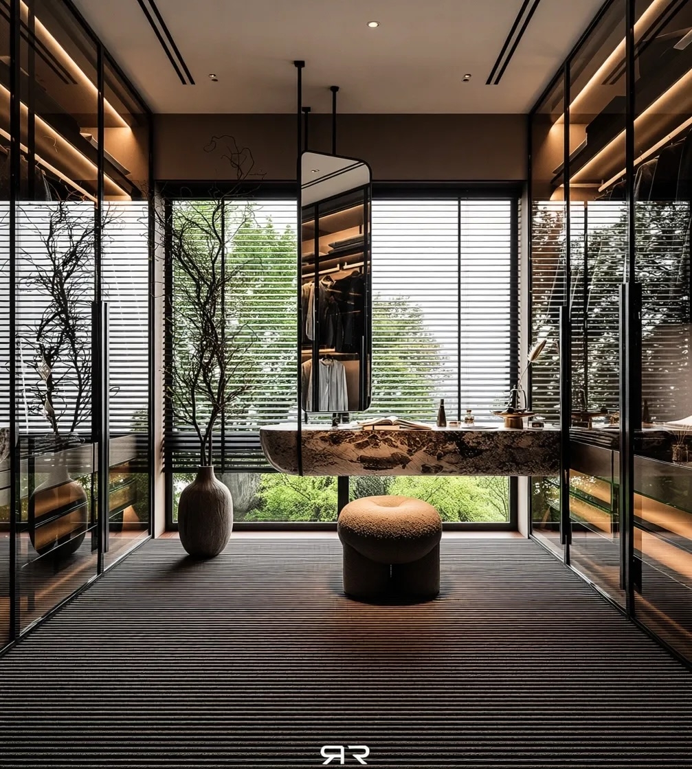 Ultra luxurious walk in wardrobe design