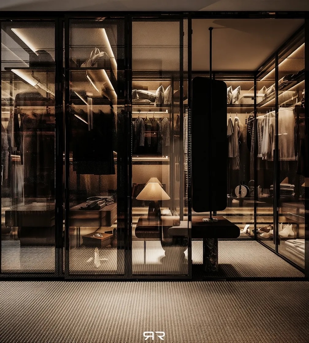 Ultra luxurious walk in wardrobe design