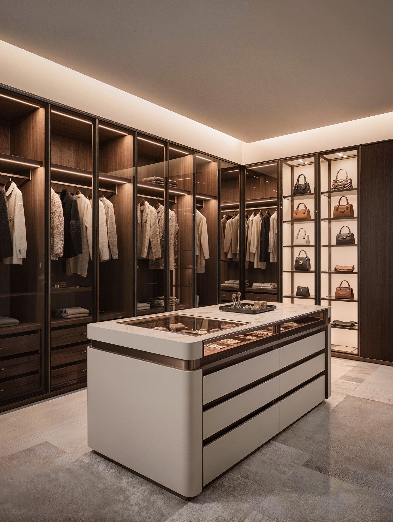Luxurious walk in wardrobe designs