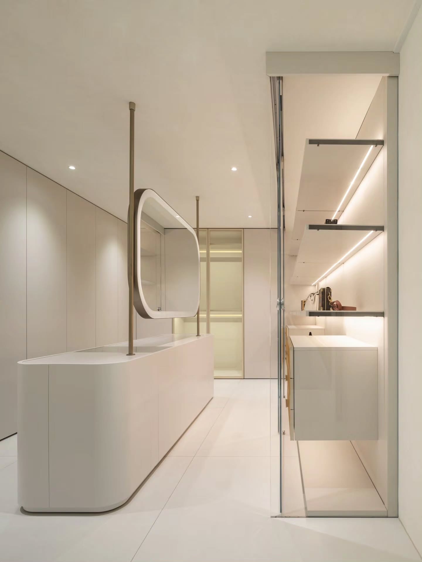 Sophisticated, luxury walk in wardrobe