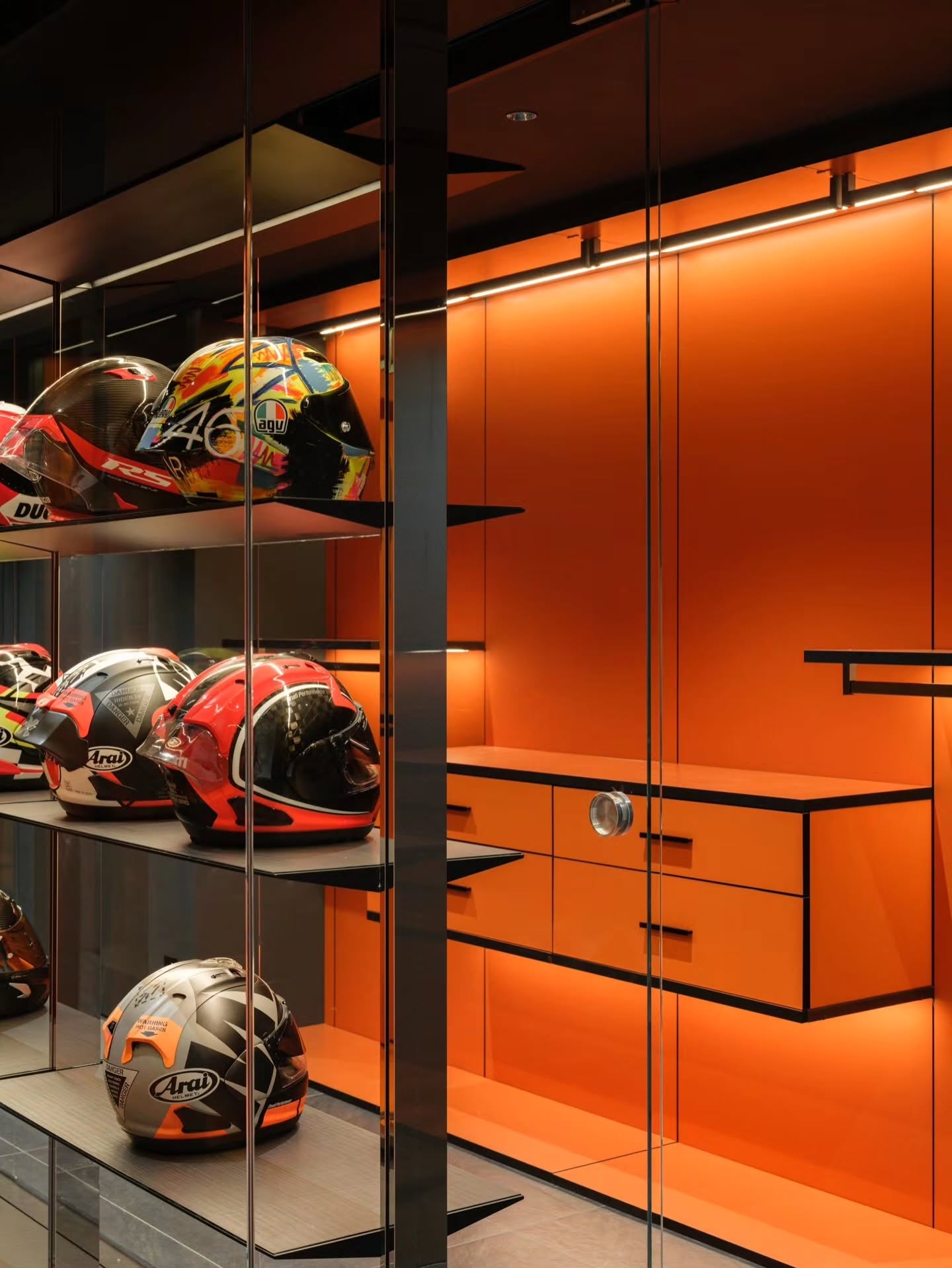Sophisticated, luxury walk in wardrobe