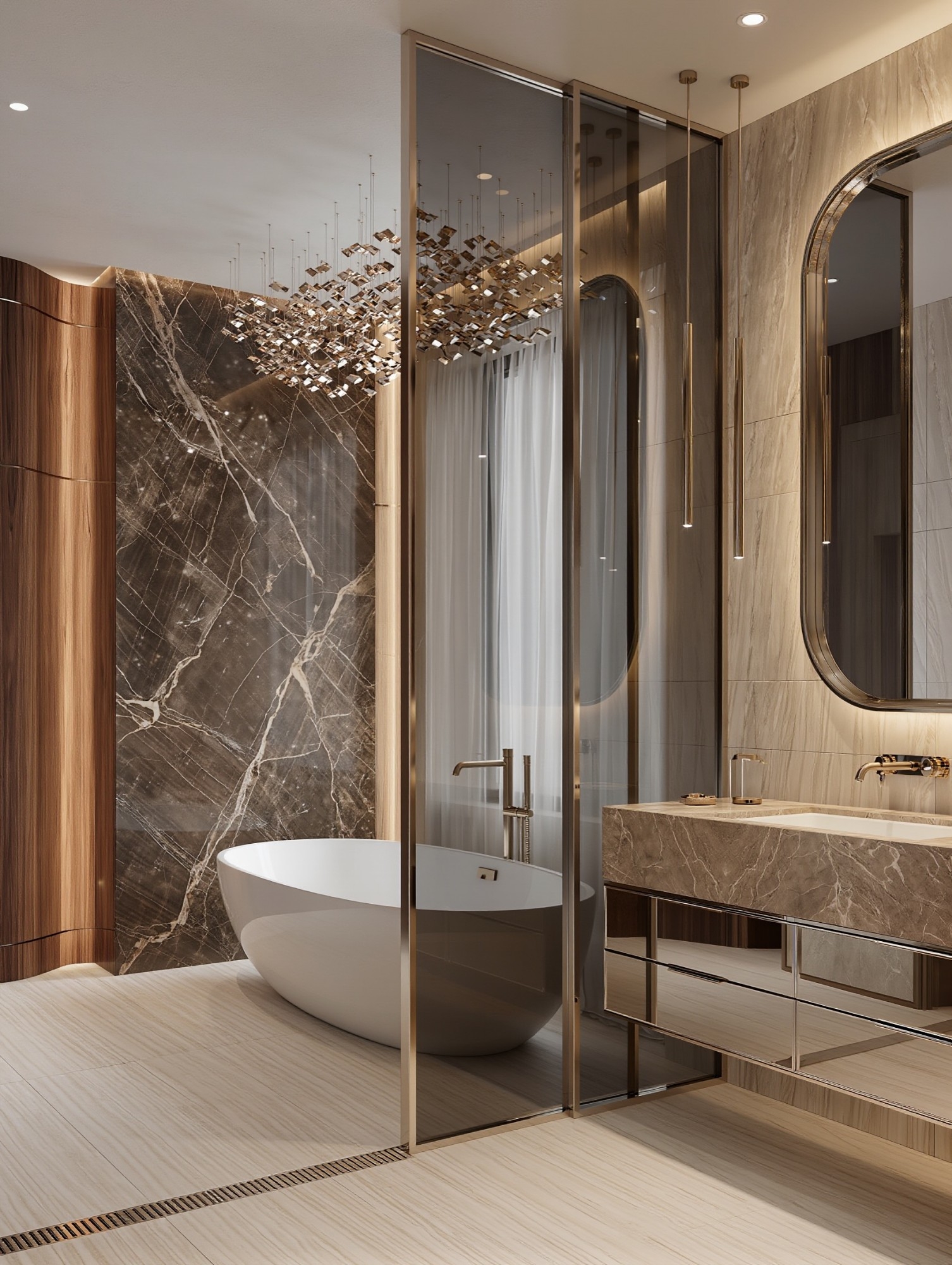 Ultra luxurious bathroom interior