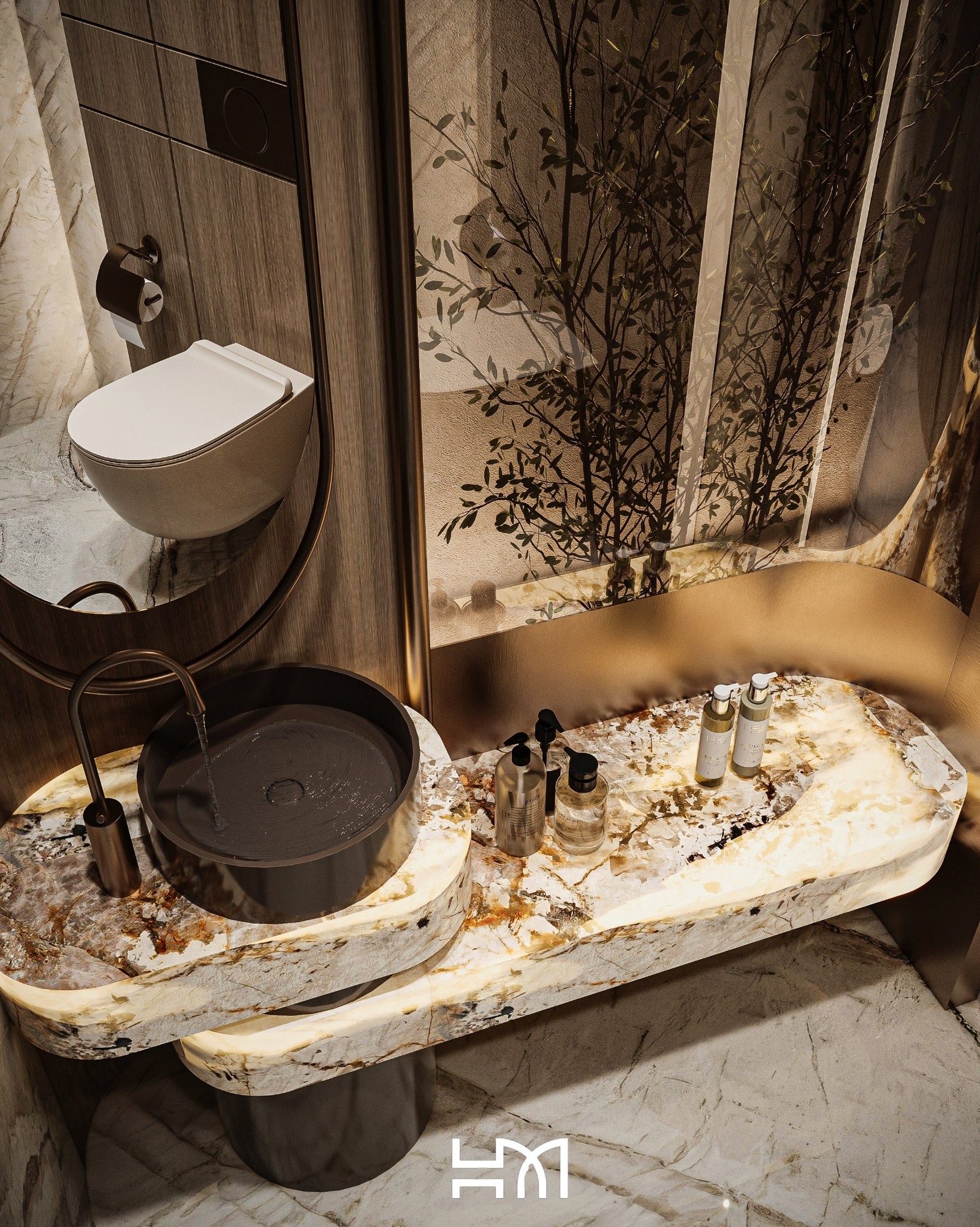 Luxury powder room design