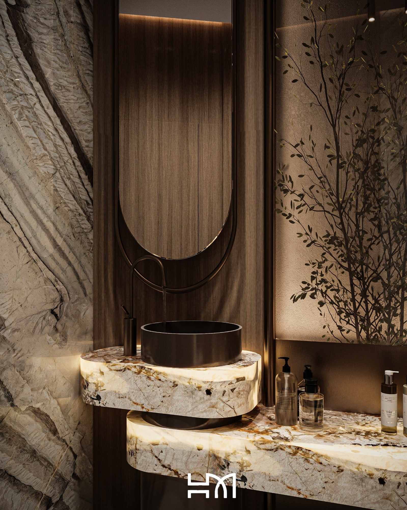 Luxury powder room design