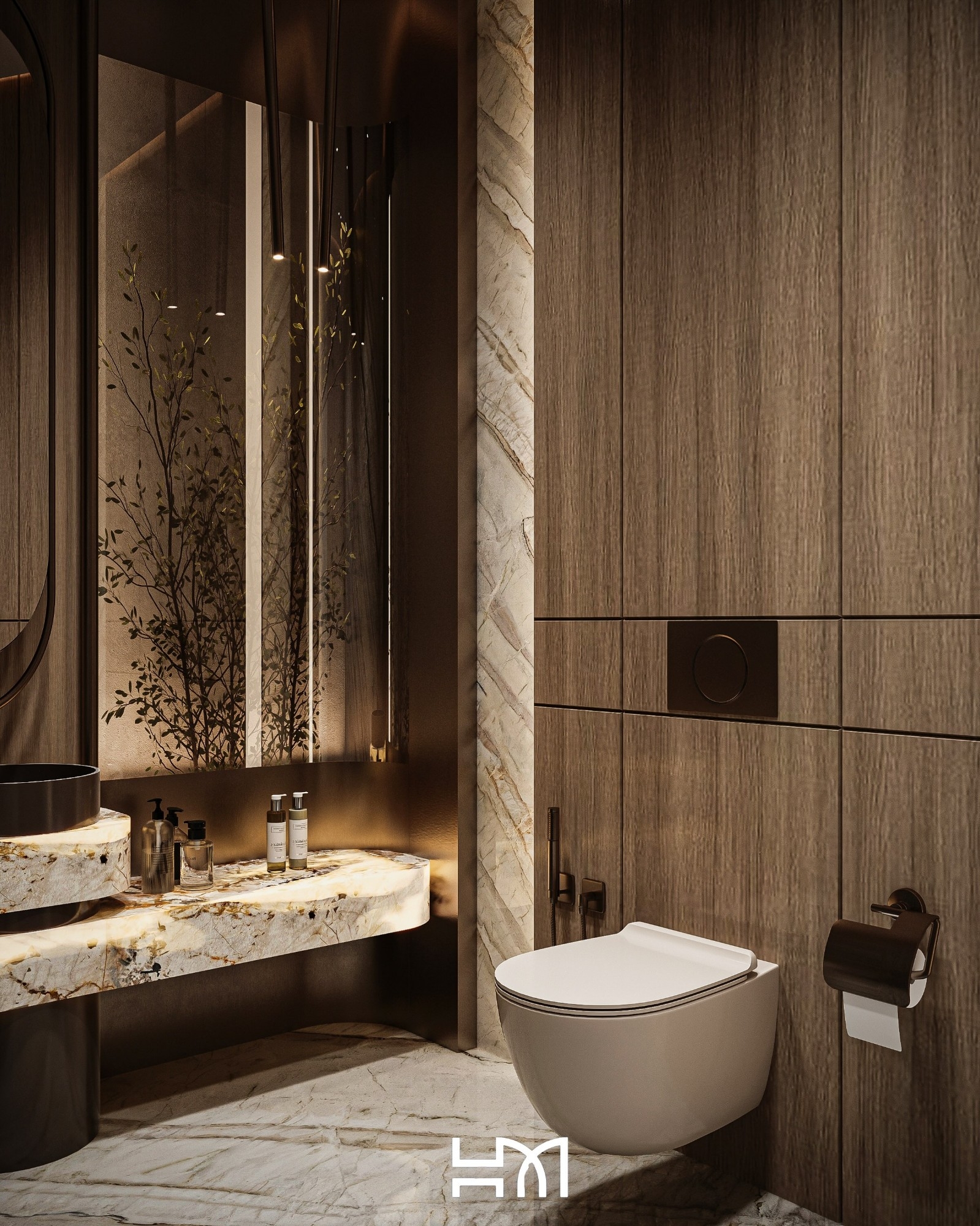 Luxury powder room design