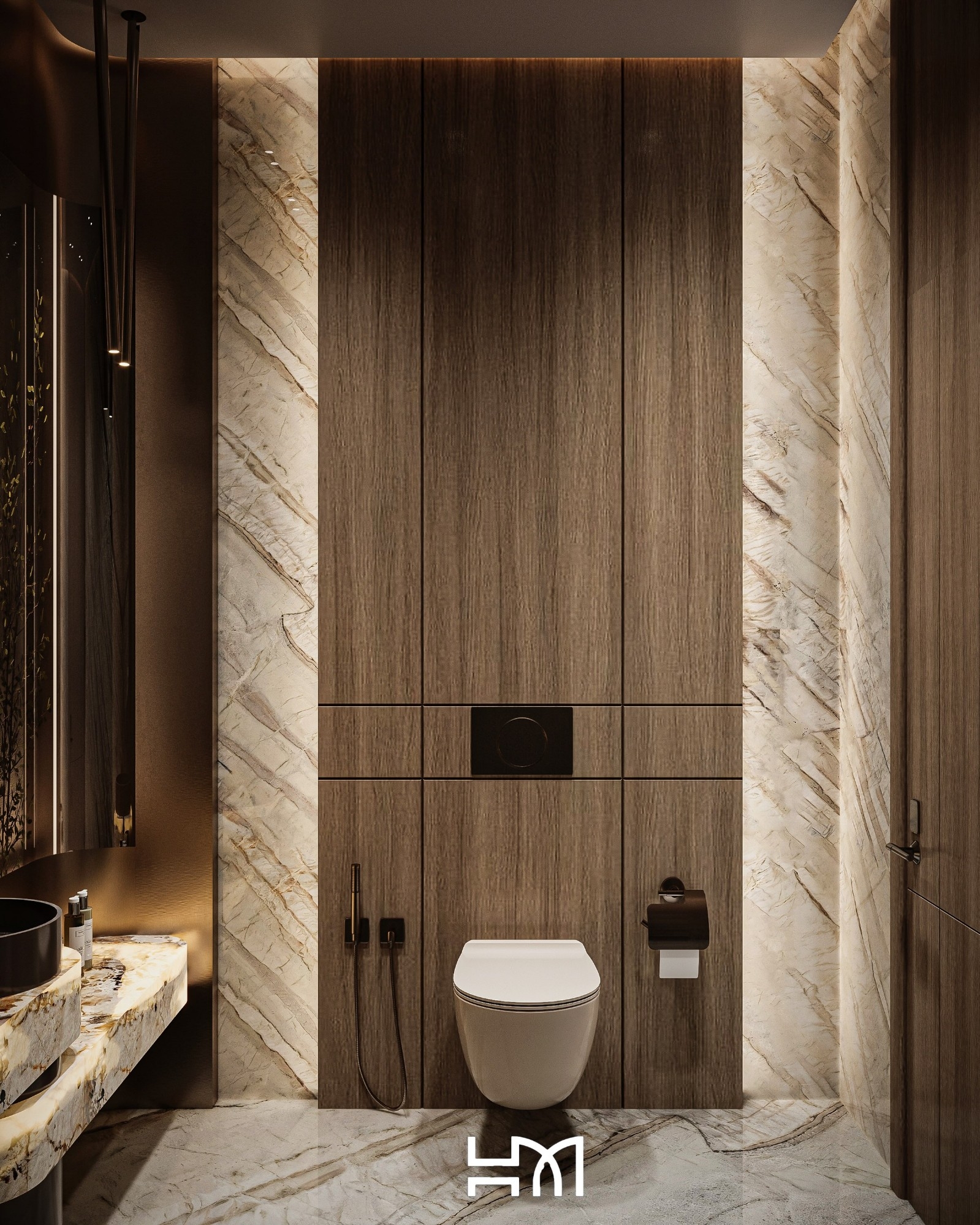 Luxury powder room design
