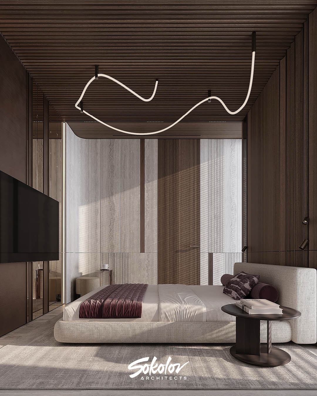 Coxy, luxury, bedroom, bathroom & walk in wardrobe interior