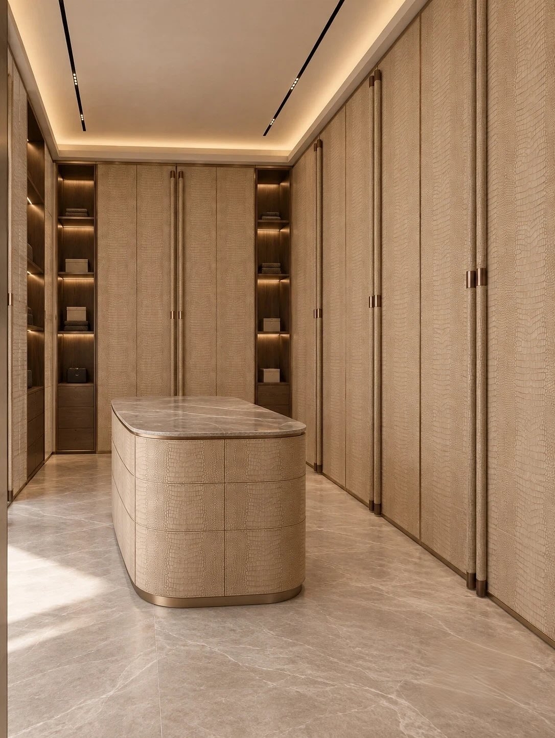 Ultra luxurious bespoke walk in wardrobe