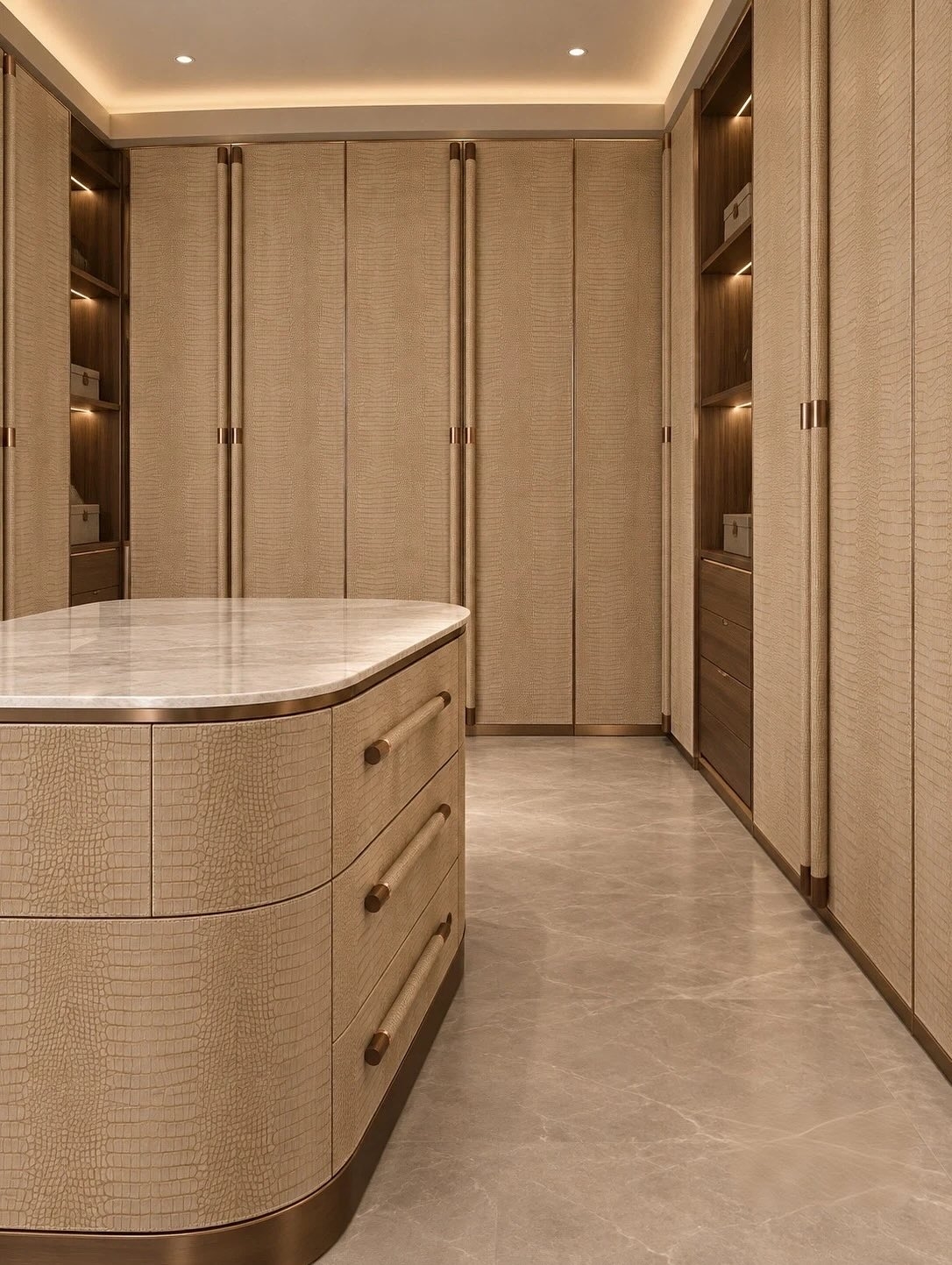 Ultra luxurious bespoke walk in wardrobe