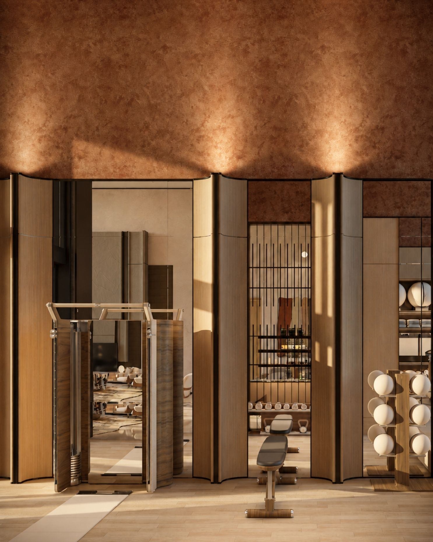 Sophisticated gym & dining room design