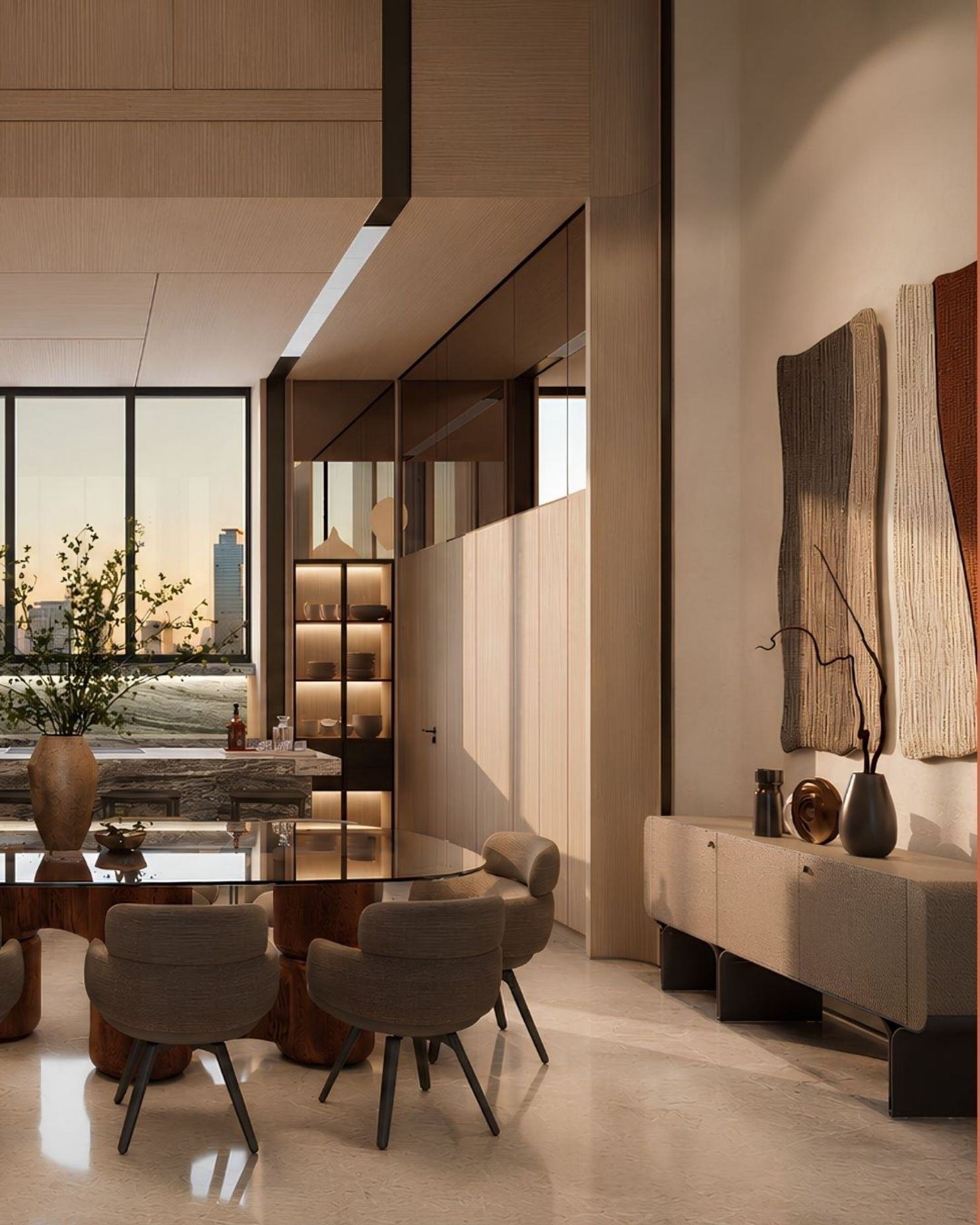 Sophisticated gym & dining room design