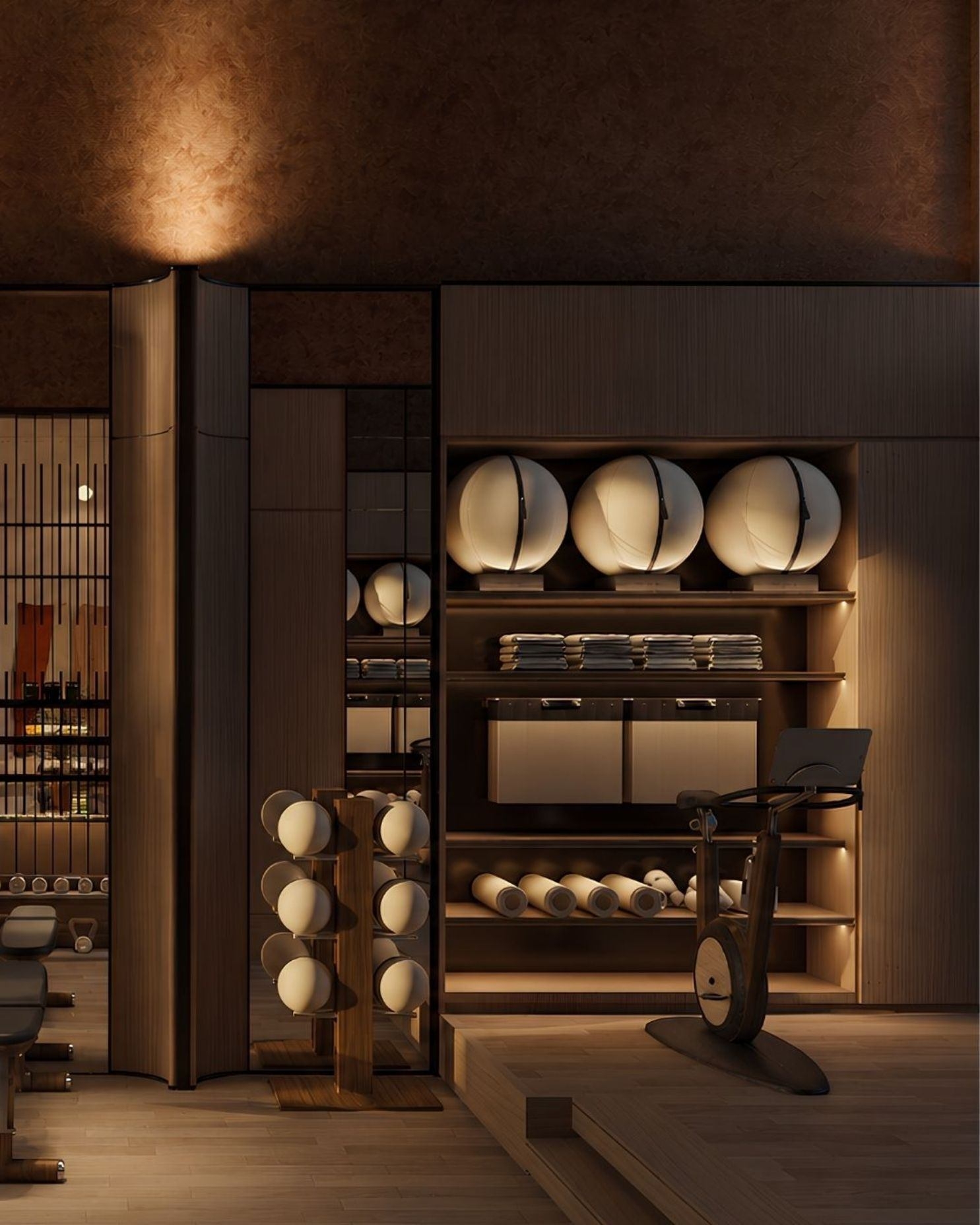 Sophisticated gym & dining room design