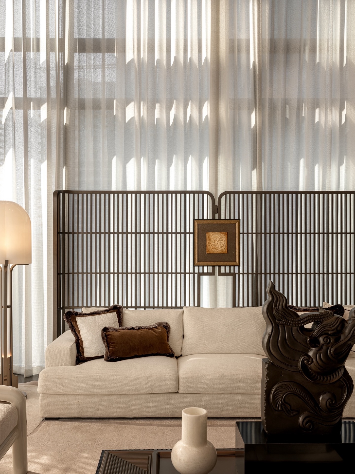 Ultra luxury home interior featuring a high ceiling.