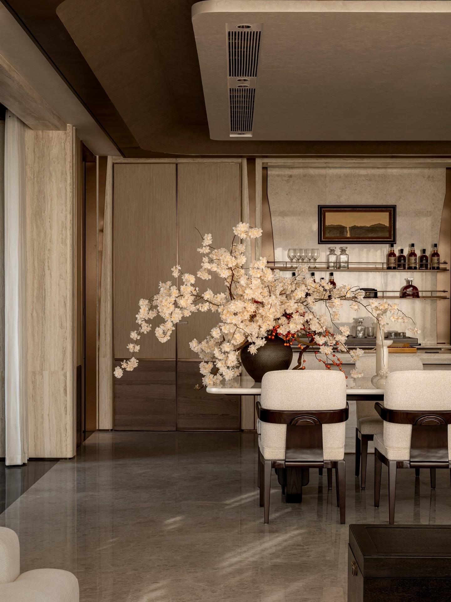 Ultra luxury home interior featuring a high ceiling.