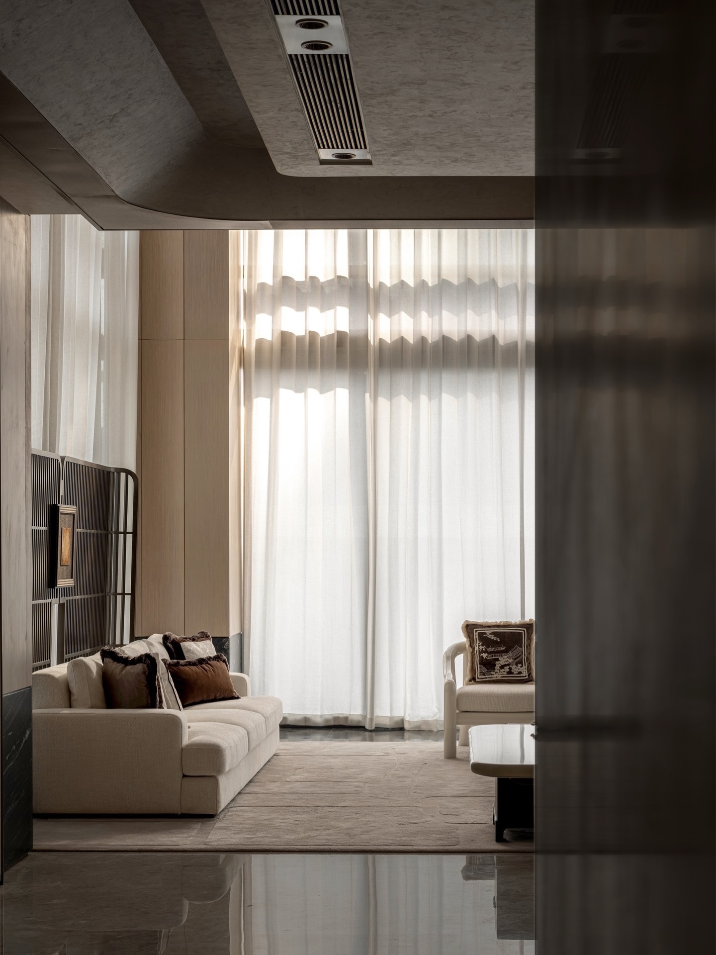 Ultra luxury home interior featuring a high ceiling.