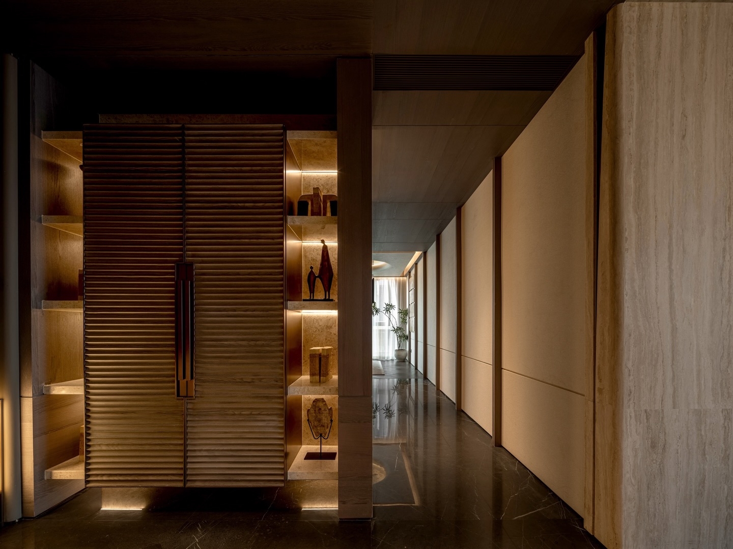 Stylish wood toned interior design