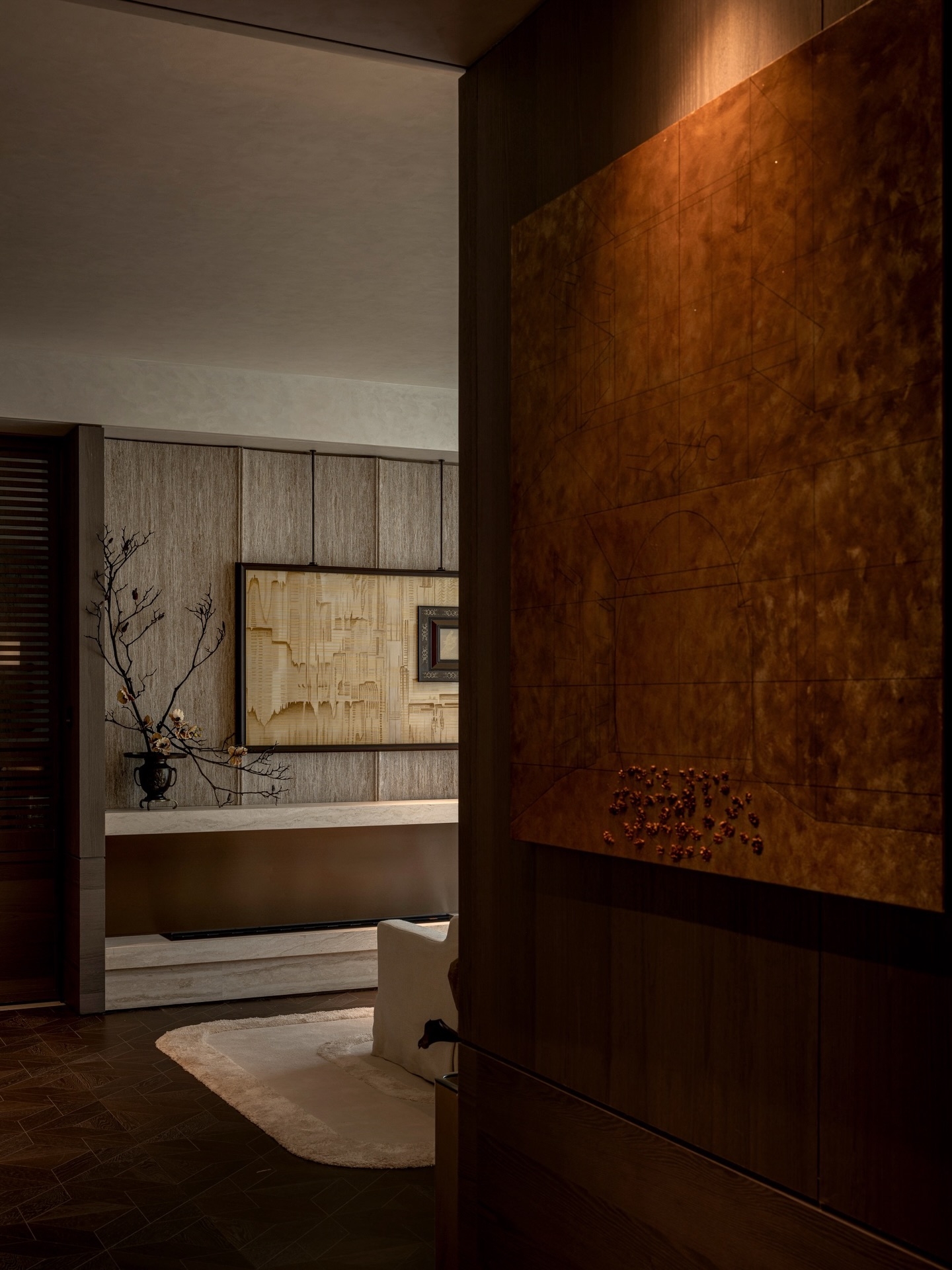 Stylish wood toned interior design