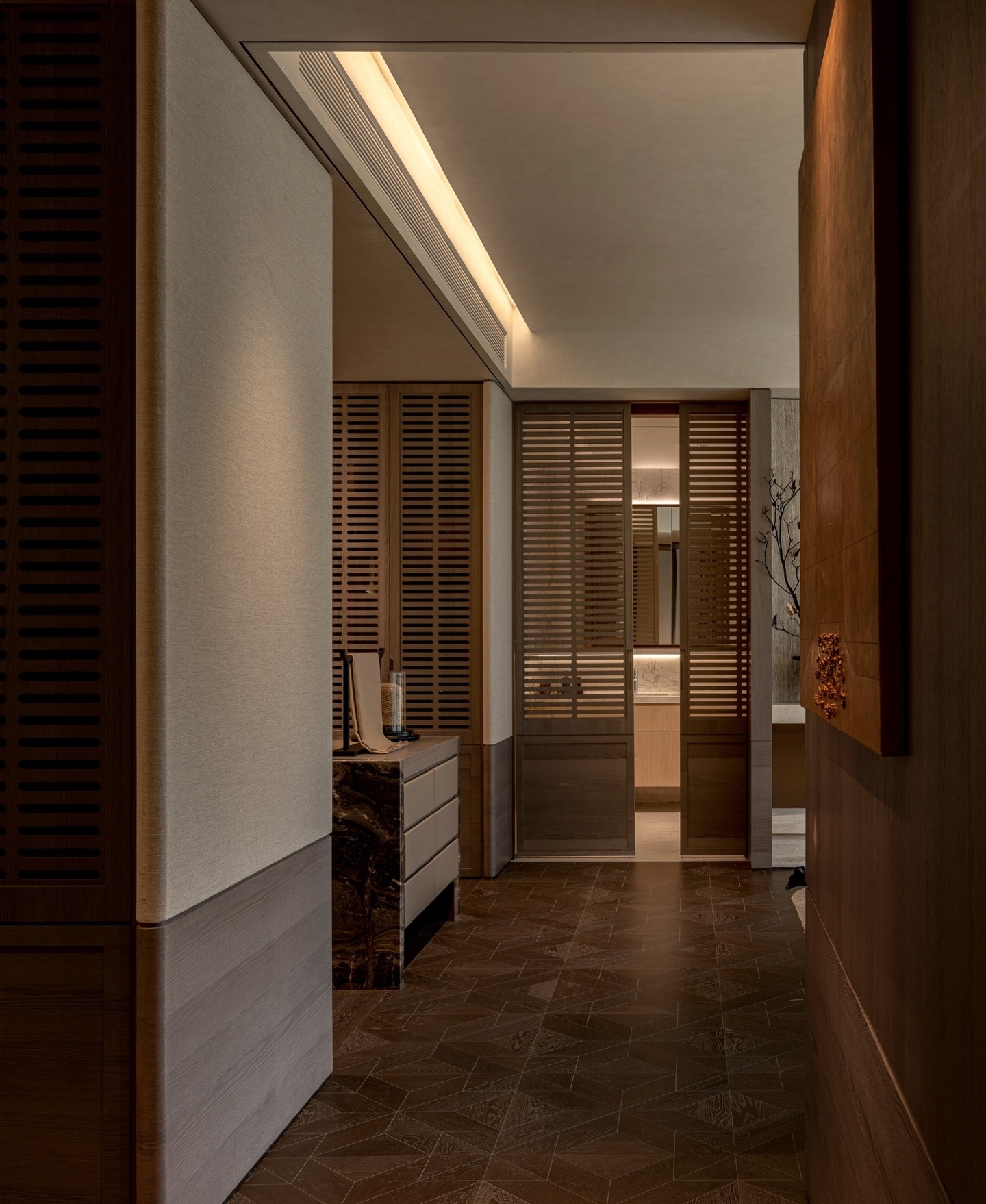 Stylish wood toned interior design