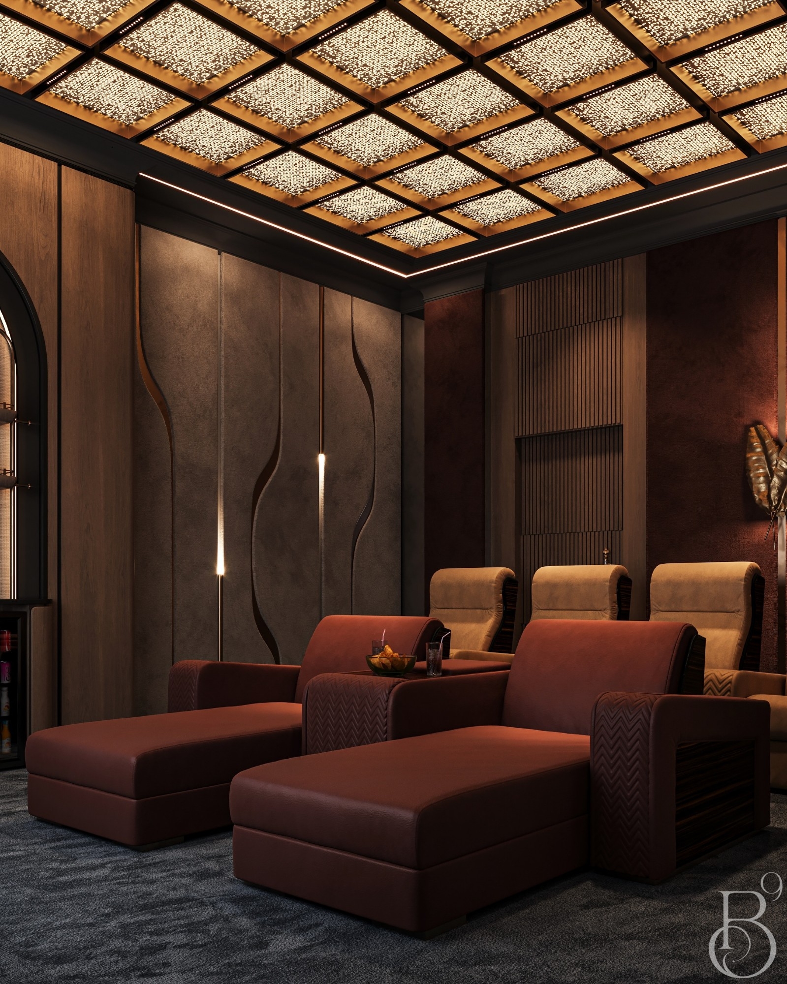 Luxury entertainment room design