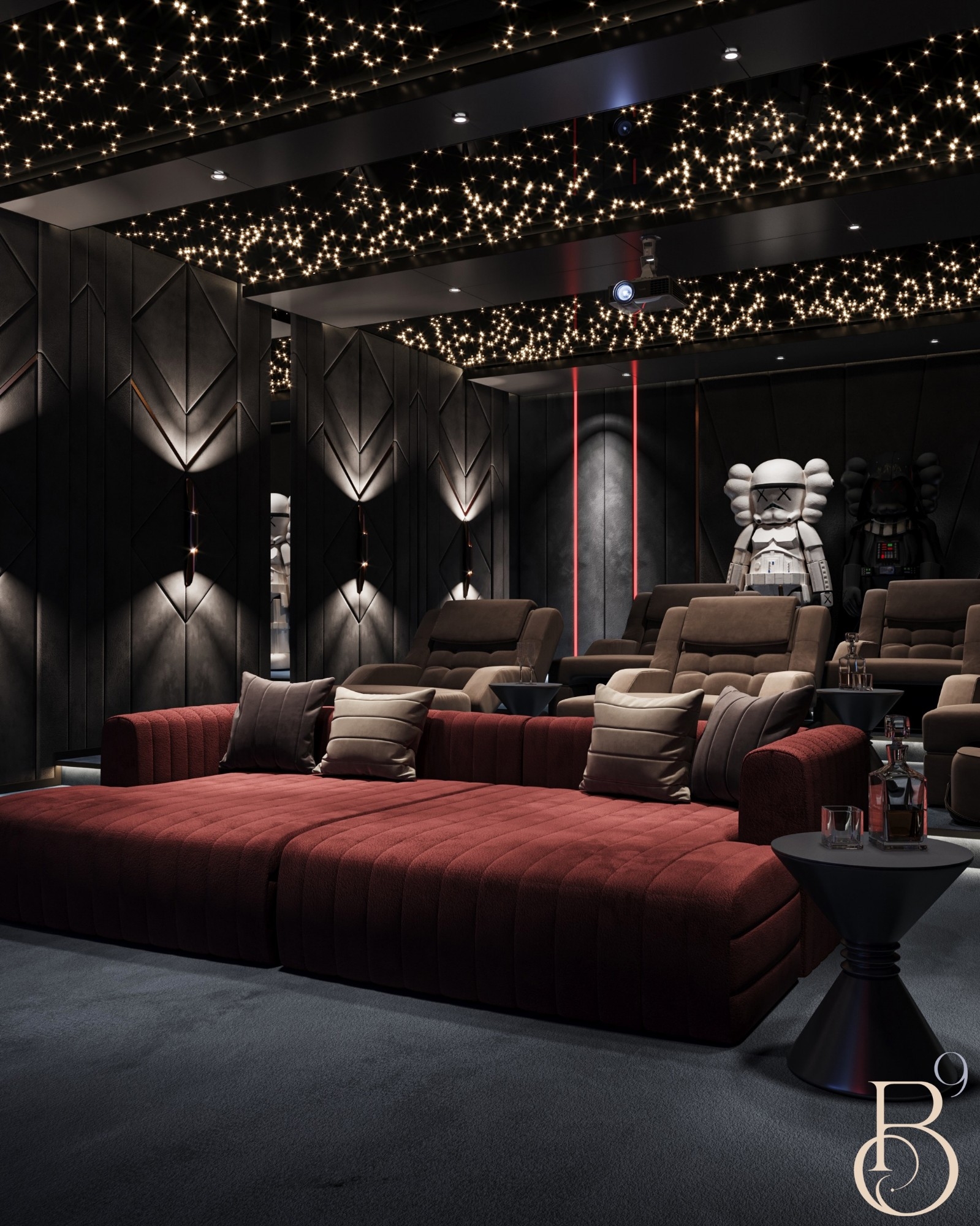 Luxury entertainment room design