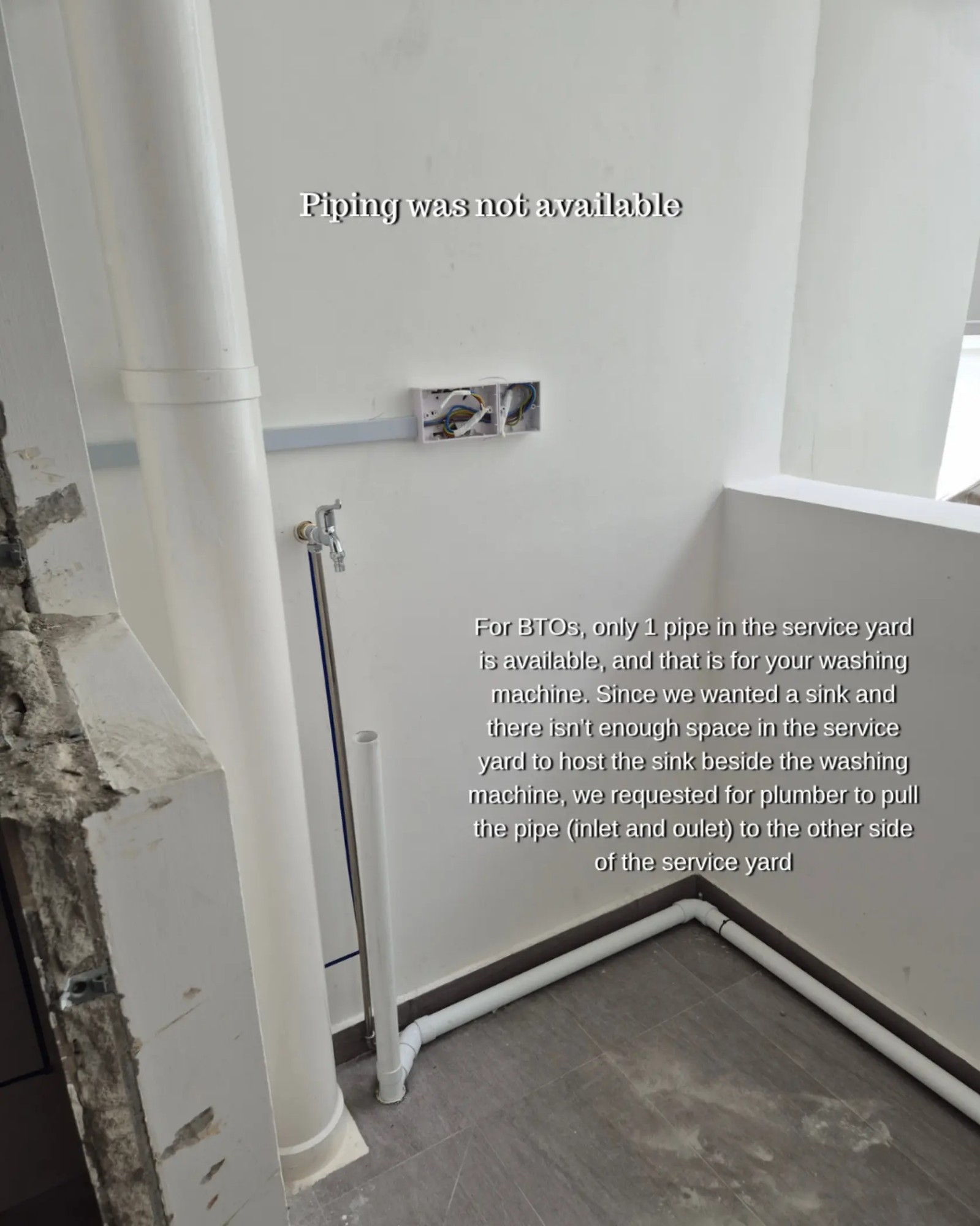 Costs to construct a sink in the service yard