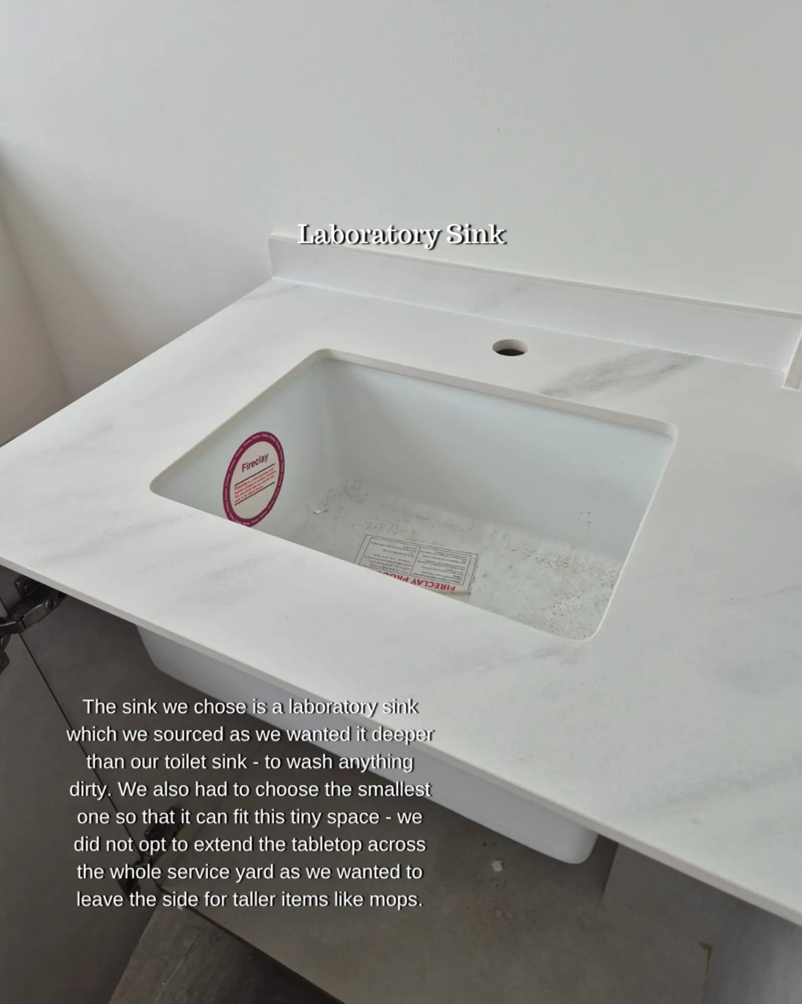 Costs to construct a sink in the service yard