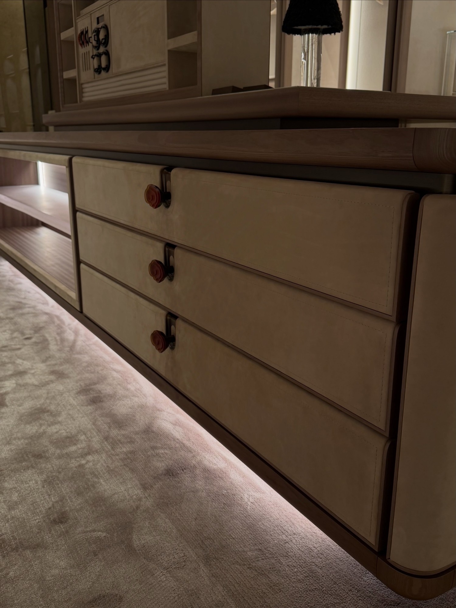 Stylish, modern walk in wardrobe design