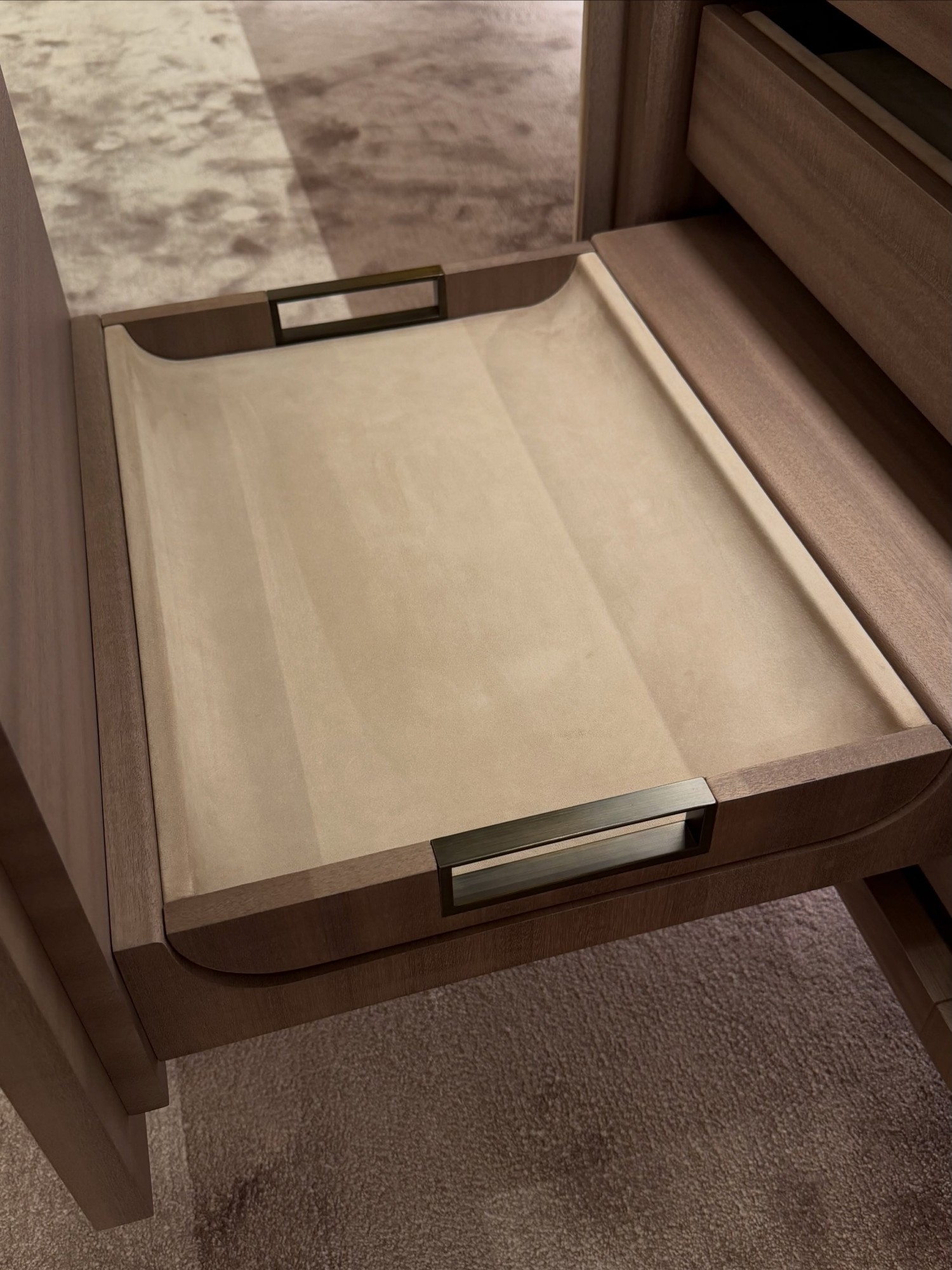 Stylish, modern walk in wardrobe design