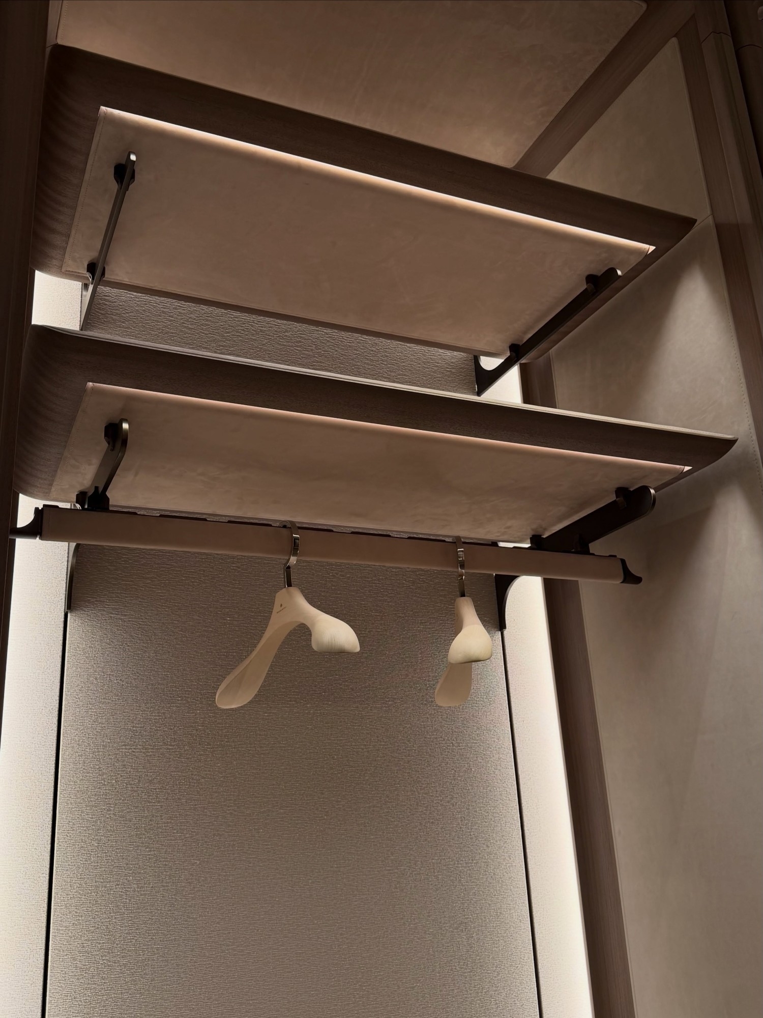 Stylish, modern walk in wardrobe design