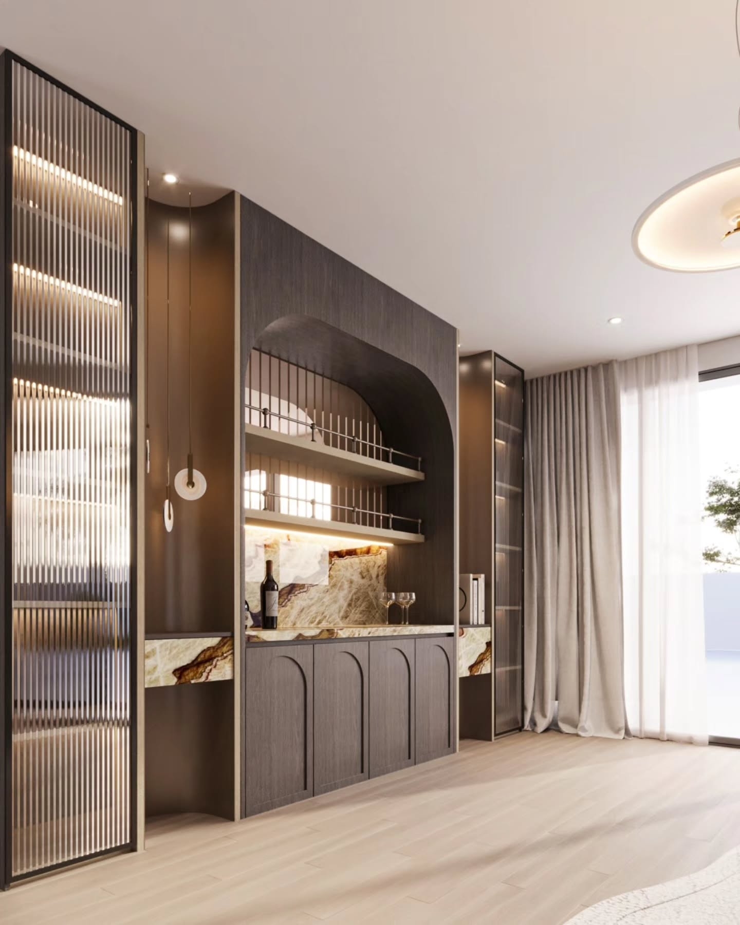 Stylish and sophisticated pantry niche